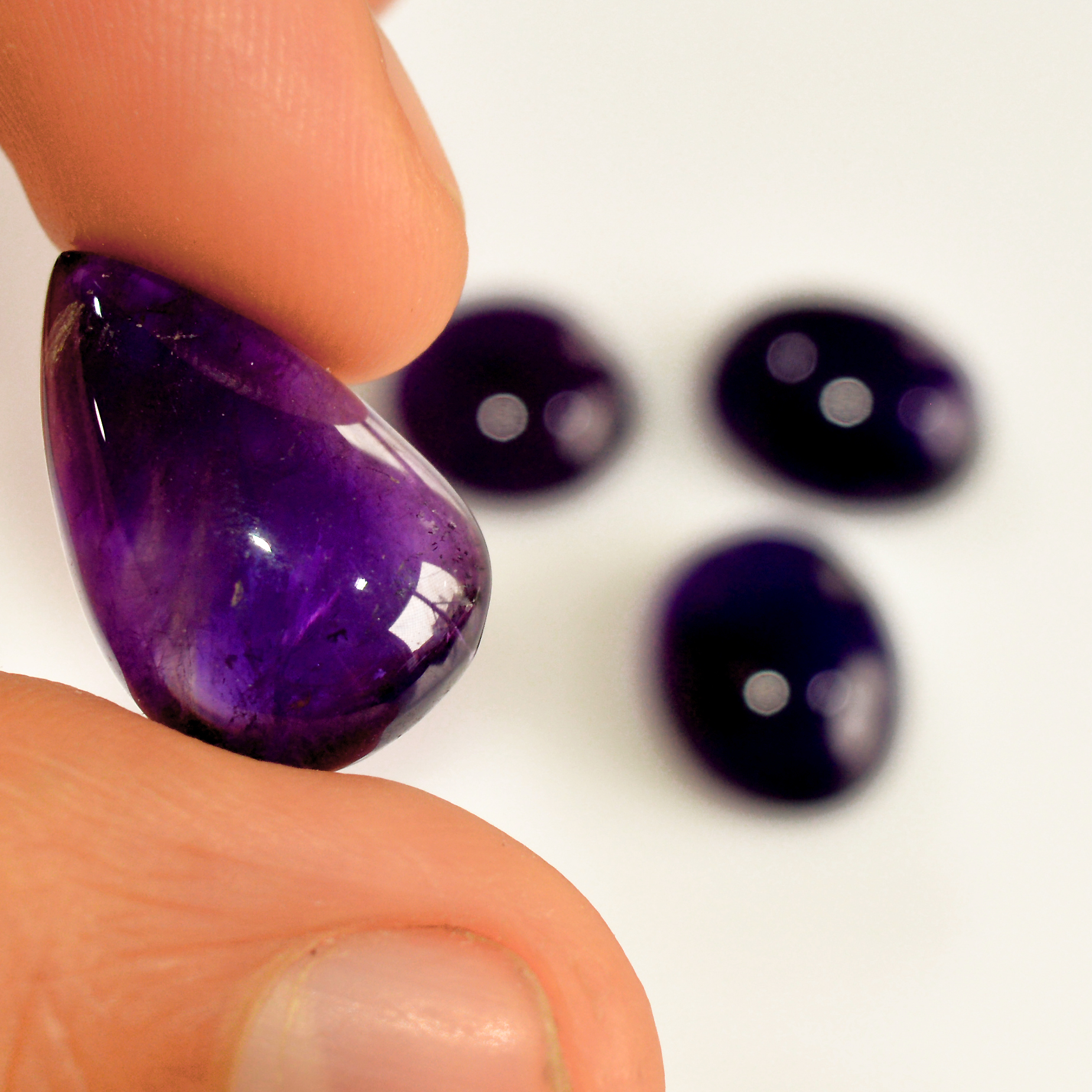 4 Pcs 44 Cts Natural Amethyst Cabochon Loose Gemstone Lot Mixed Shapes and Sizes Healing Crystal For Jewelry Making 19x12 11x11mm 15685