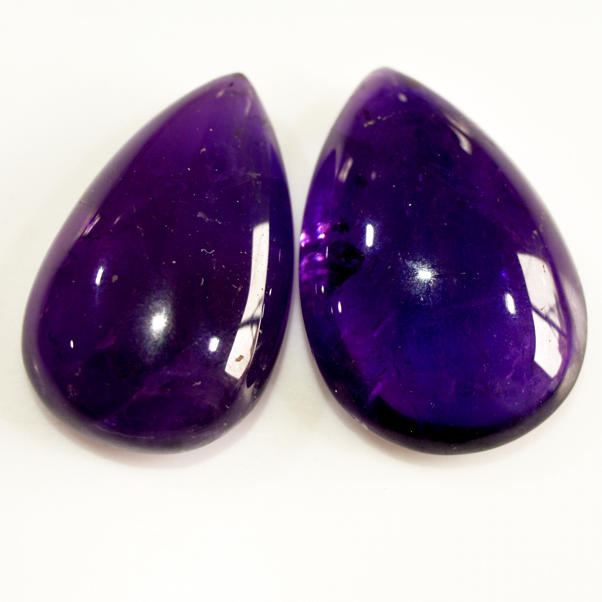 2 Pcs 135 Cts Natural Amethyst Cabochon Loose Gemstone Lot Mixed Shapes and Sizes Healing Crystal For Jewelry Making 35x23 35x20mm 15688