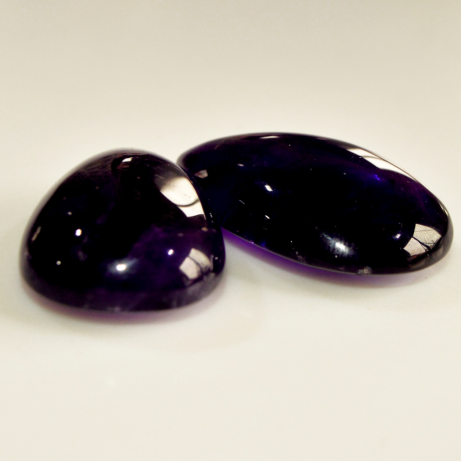 2 Pcs 135 Cts Natural Amethyst Cabochon Loose Gemstone Lot Mixed Shapes and Sizes Healing Crystal For Jewelry Making 35x23 35x20mm R-15688