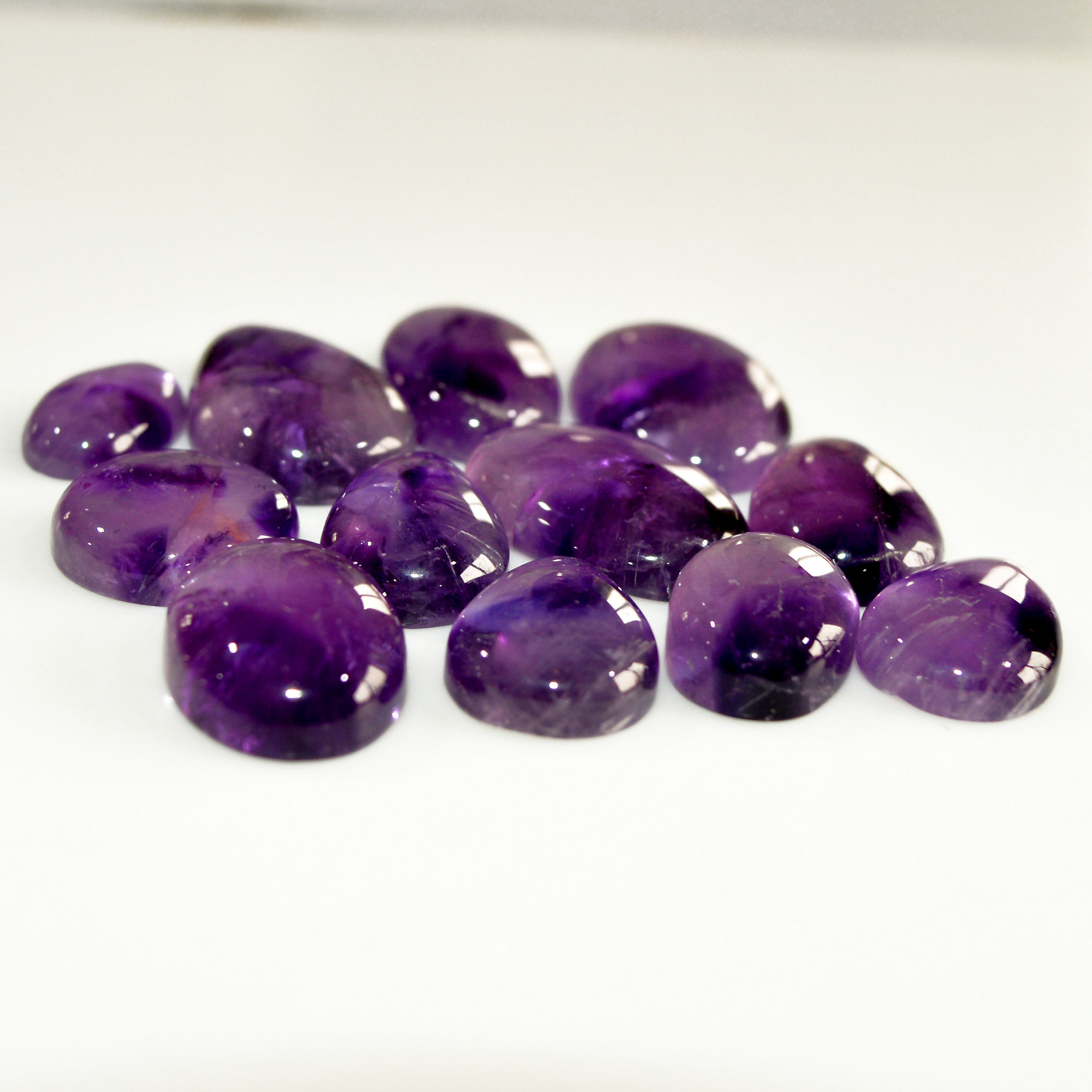 12 Pcs 164 Cts Natural Amethyst Cabochon Loose Gemstone Lot Mixed Shapes and Sizes Healing Crystal For Jewelry Making 25x14 14x9mm 15689