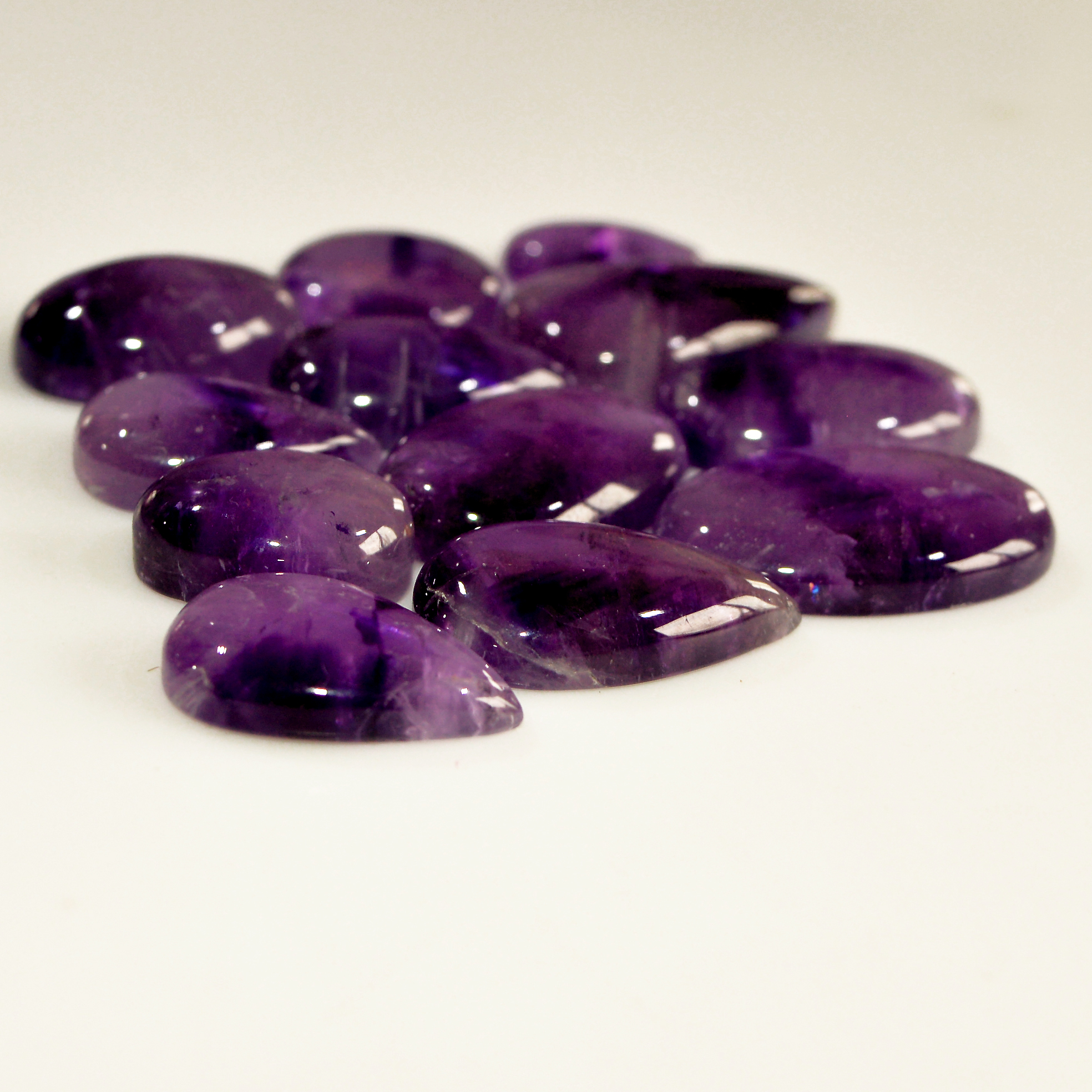 12 Pcs 164 Cts Natural Amethyst Cabochon Loose Gemstone Lot Mixed Shapes and Sizes Healing Crystal For Jewelry Making 25x14 14x9mm 15689