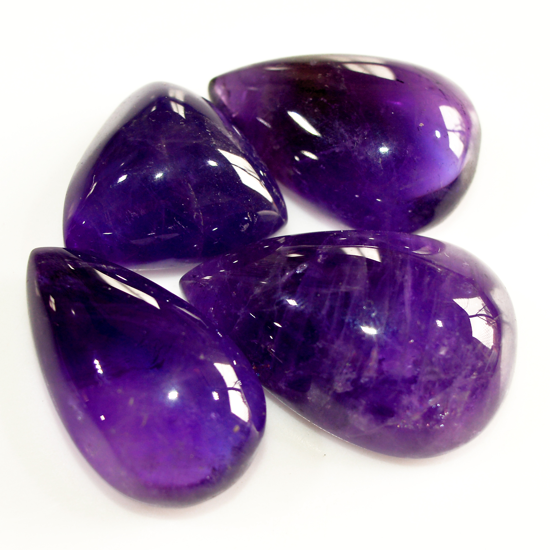 4 Pcs 141 Cts Natural Amethyst Cabochon Loose Gemstone Lot Mixed Shapes and Sizes Healing Crystal For Jewelry Making 29x19 19x19mm R-15690