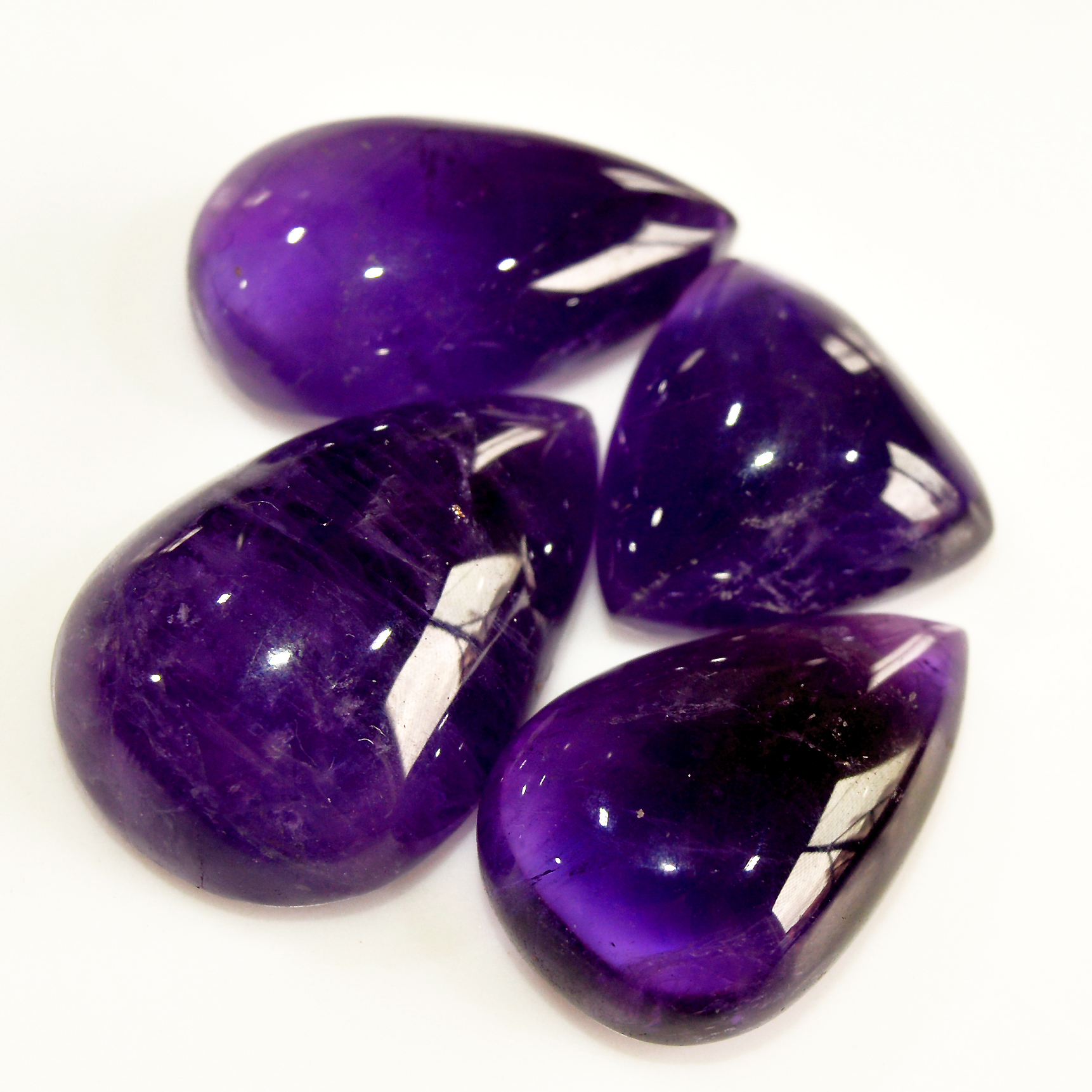 4 Pcs 141 Cts Natural Amethyst Cabochon Loose Gemstone Lot Mixed Shapes and Sizes Healing Crystal For Jewelry Making 29x19 19x19mm R-15690