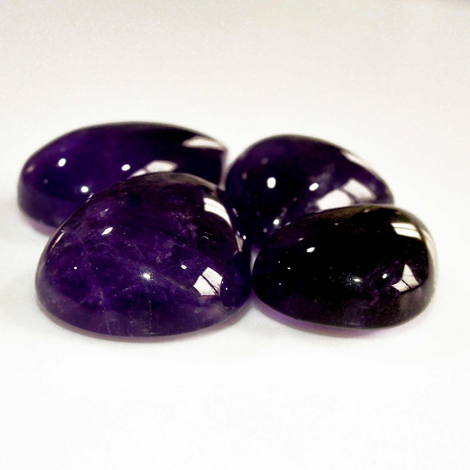 4 Pcs 141 Cts Natural Amethyst Cabochon Loose Gemstone Lot Mixed Shapes and Sizes Healing Crystal For Jewelry Making 29x19 19x19mm R-15690