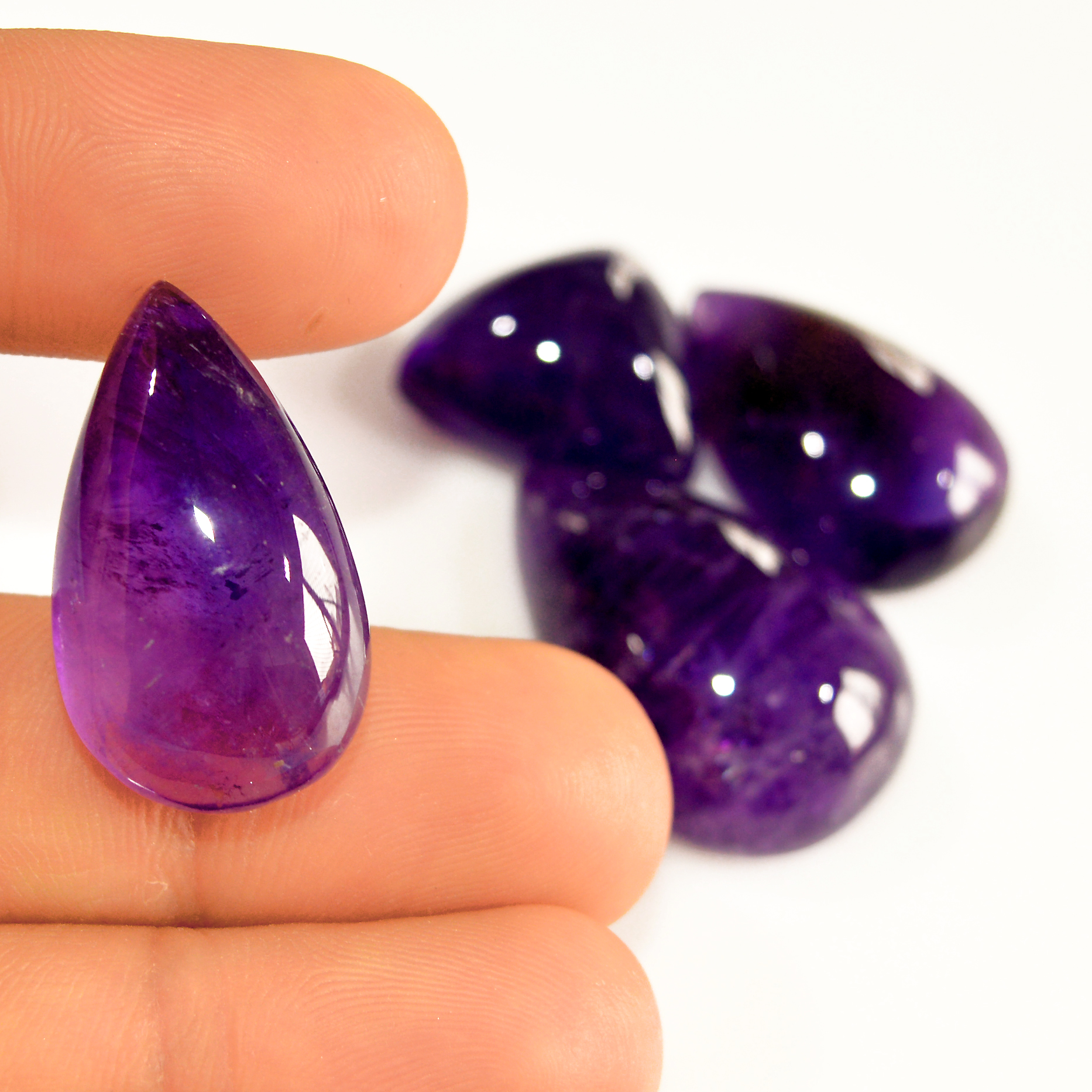 4 Pcs 141 Cts Natural Amethyst Cabochon Loose Gemstone Lot Mixed Shapes and Sizes Healing Crystal For Jewelry Making 29x19 19x19mm R-15690