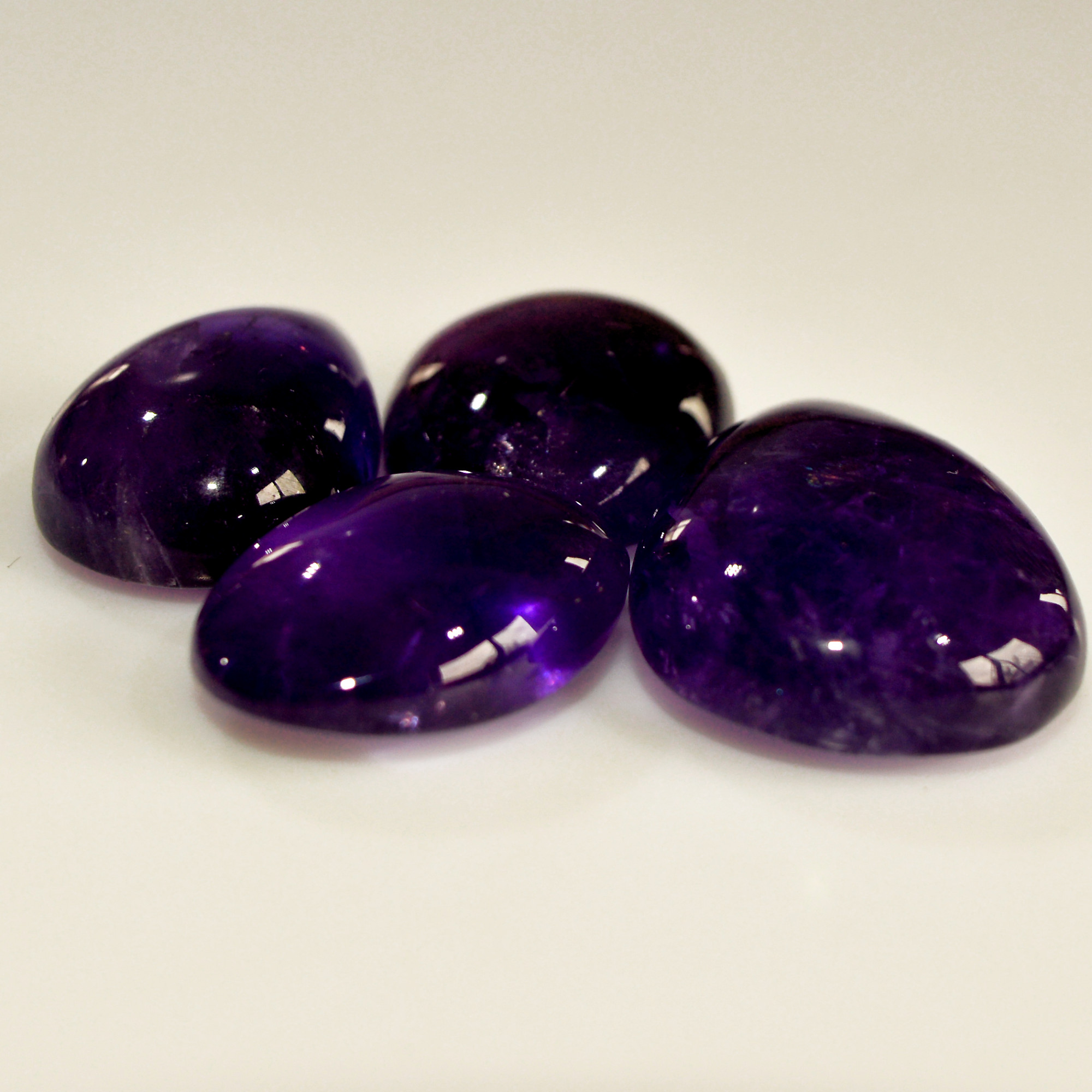 4 Pcs 108 Cts Natural Amethyst Cabochon Loose Gemstone Lot Mixed Shapes and Sizes Healing Crystal For Jewelry Making 28x19 20x14mm 15691
