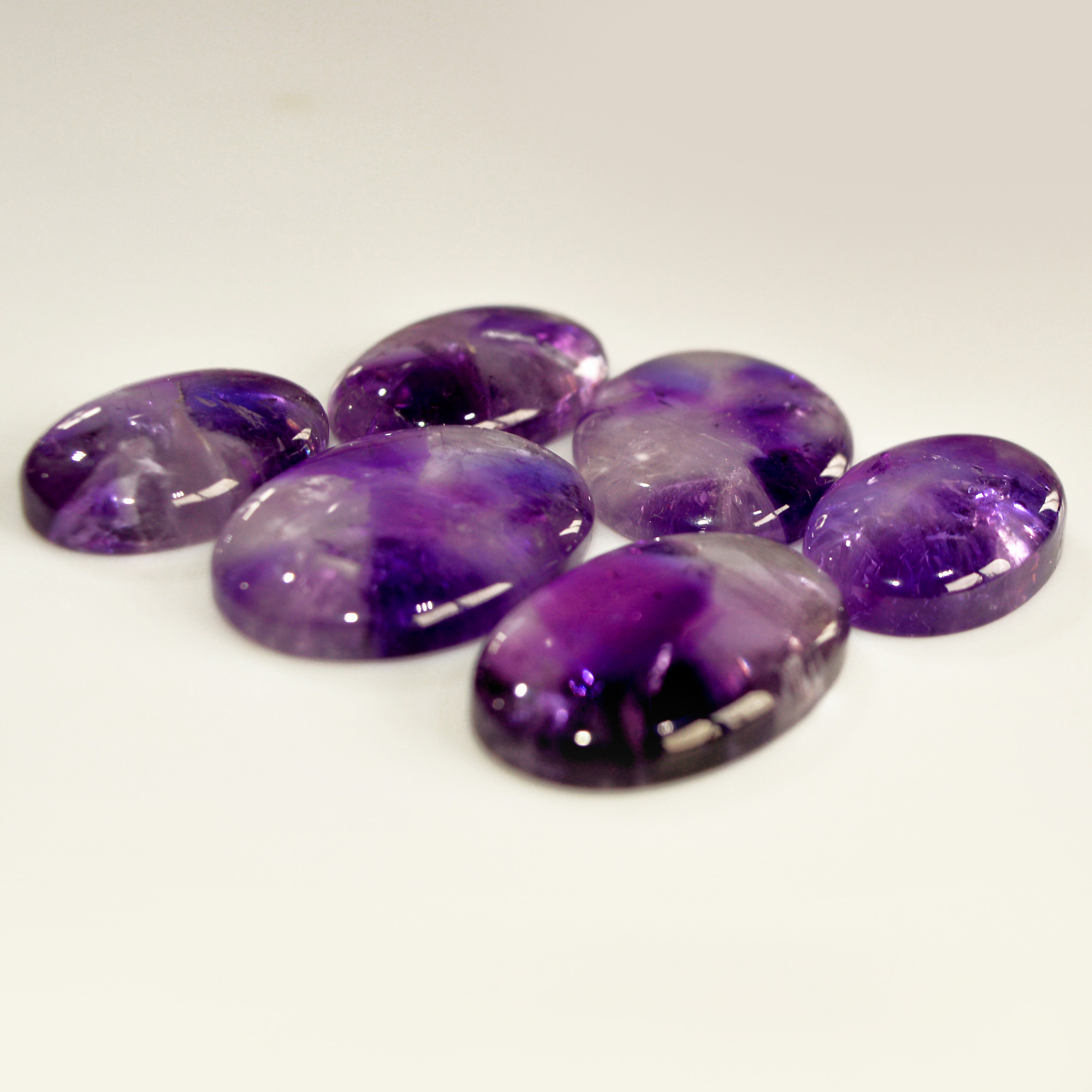 6 Pcs 167 Cts Natural Amethyst Cabochon Loose Gemstone Lot Mixed Shapes and Sizes Healing Crystal For Jewelry Making 29x20 22x14mm 15692