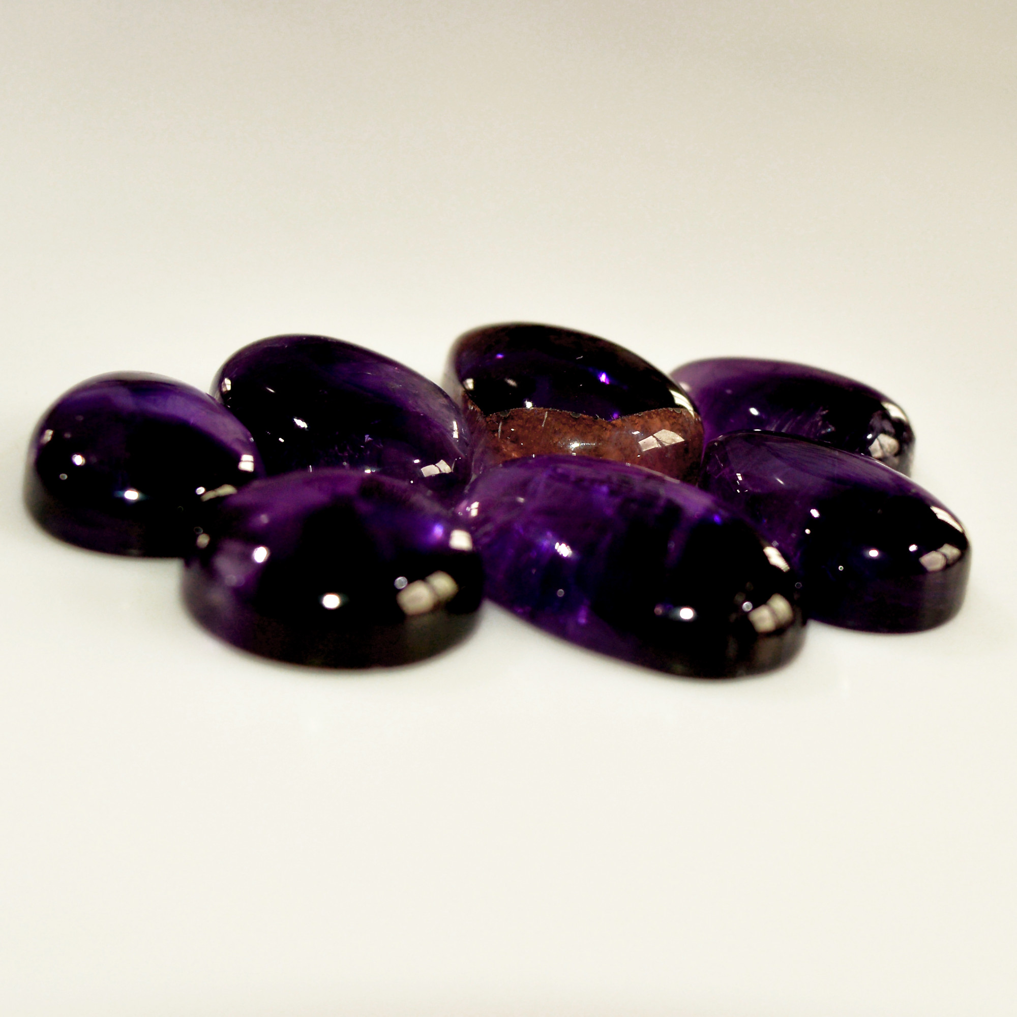 7 Pcs 85 Cts Natural Amethyst Cabochon Loose Gemstone Lot Mixed Shapes and Sizes Healing Crystal For Jewelry Making 19x12 13x13mm R-15697