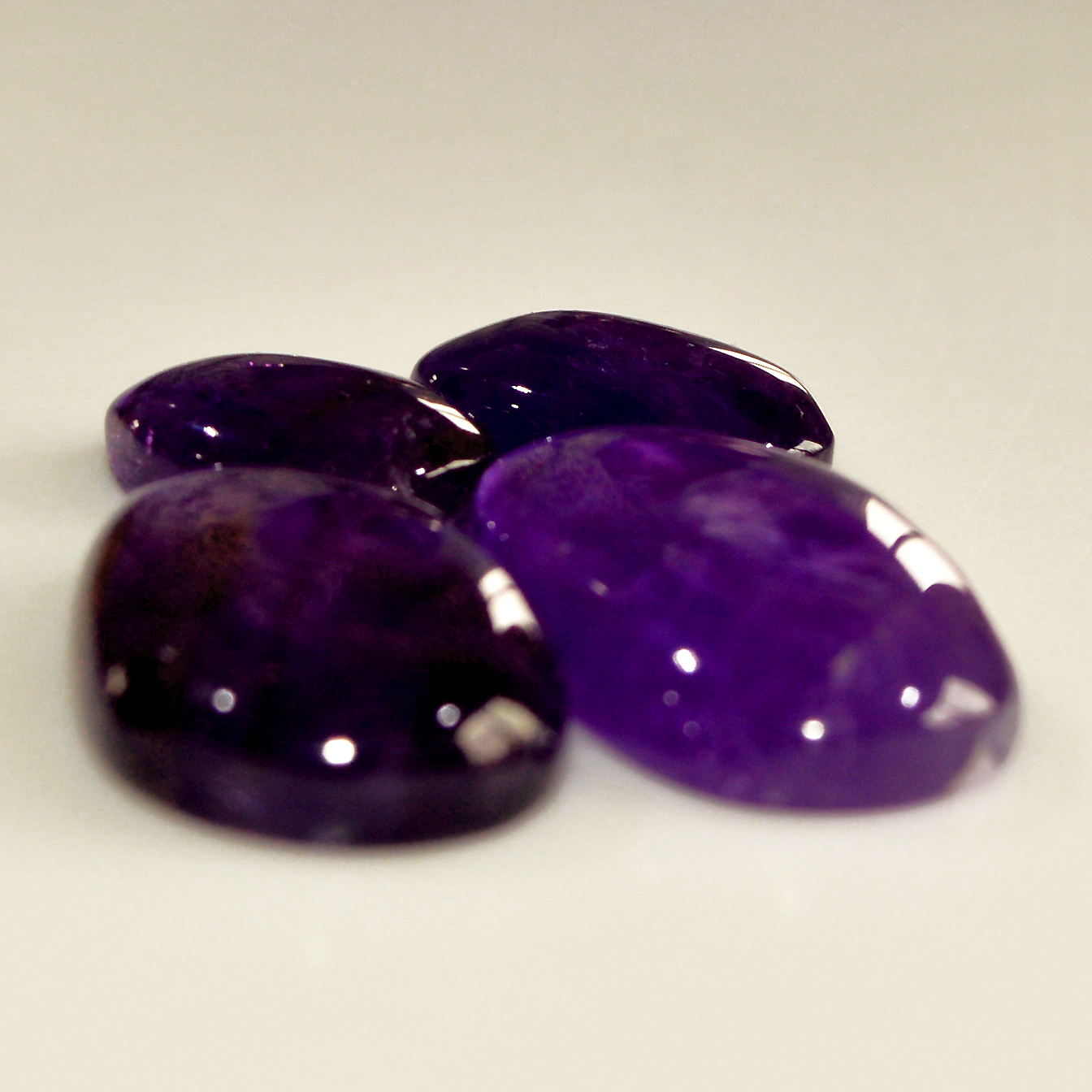 4 Pcs 66 Cts Natural Purple Amethyst Cabochon Loose Mixed Shapes Gemstone Lot For Pendants Handmade Jewelry Supplies 26x14 14x10mm R-15698