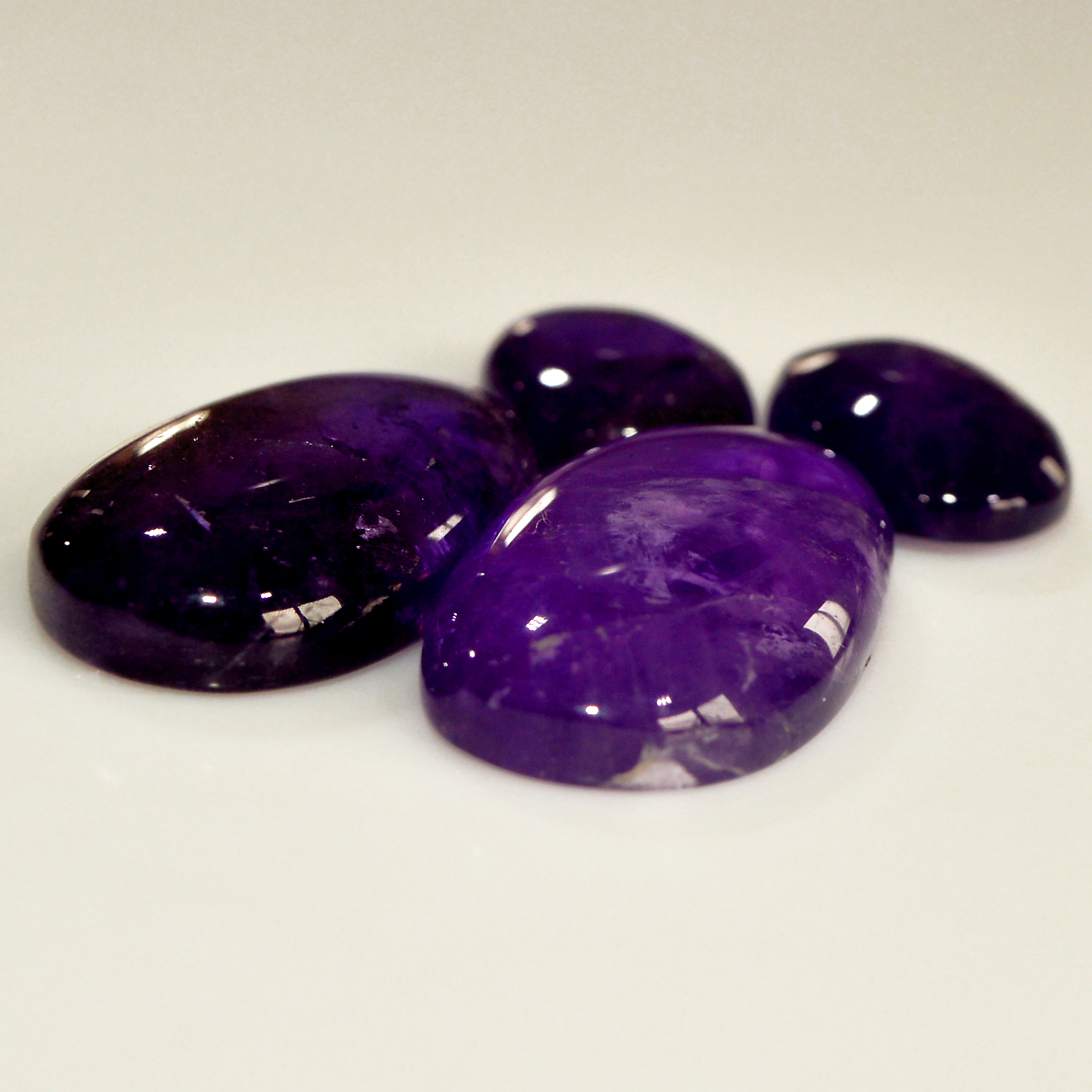 4 Pcs 66 Cts Natural Purple Amethyst Cabochon Loose Mixed Shapes Gemstone Lot For Pendants Handmade Jewelry Supplies 26x14 14x10mm 15698