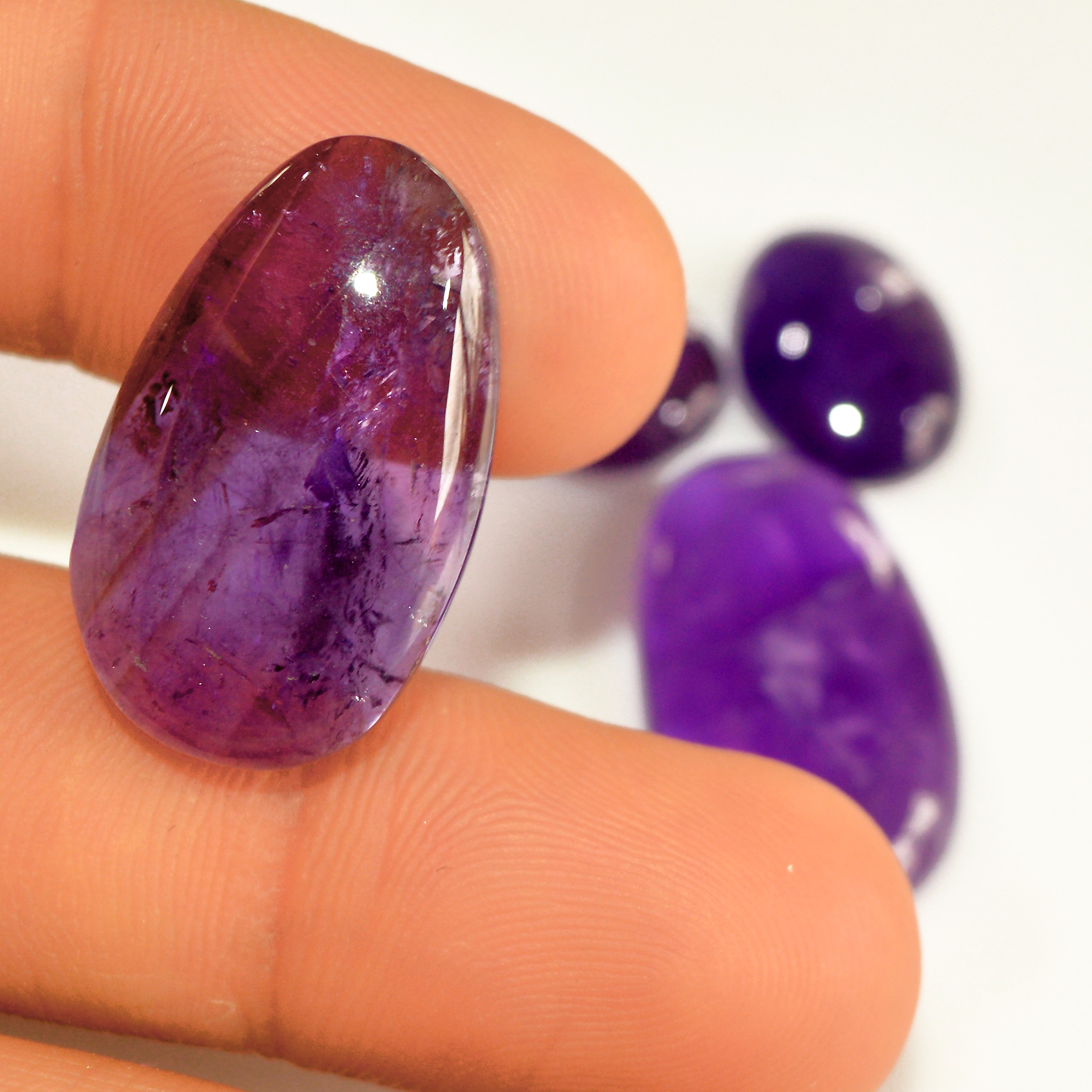 4 Pcs 66 Cts Natural Purple Amethyst Cabochon Loose Mixed Shapes Gemstone Lot For Pendants Handmade Jewelry Supplies 26x14 14x10mm 15698
