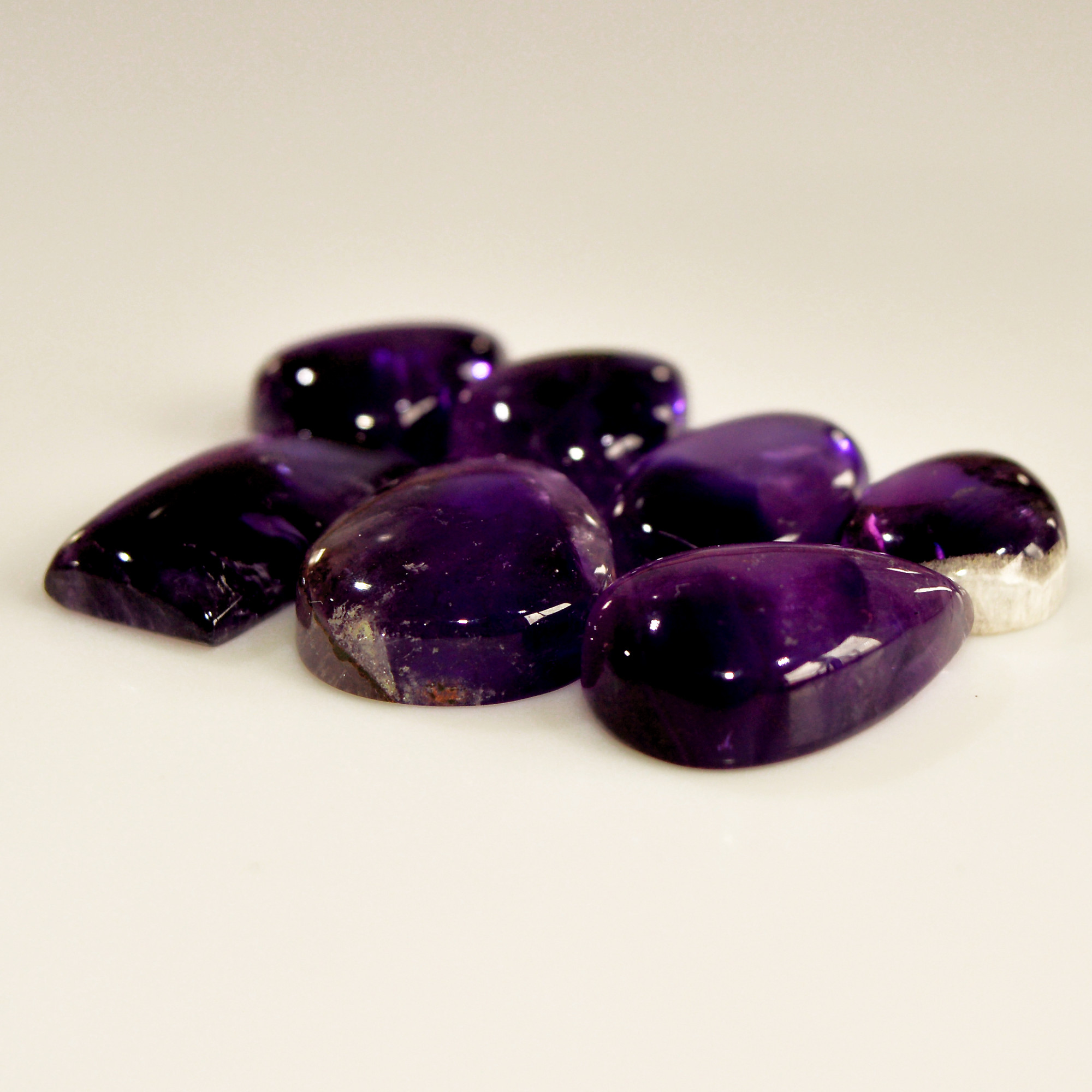 7 Pcs 87 Cts Natural Purple Amethyst Cabochon Loose Mixed Shapes Gemstone Lot For Pendants Handmade Jewelry Supplies 22x14 14x10mm 15699
