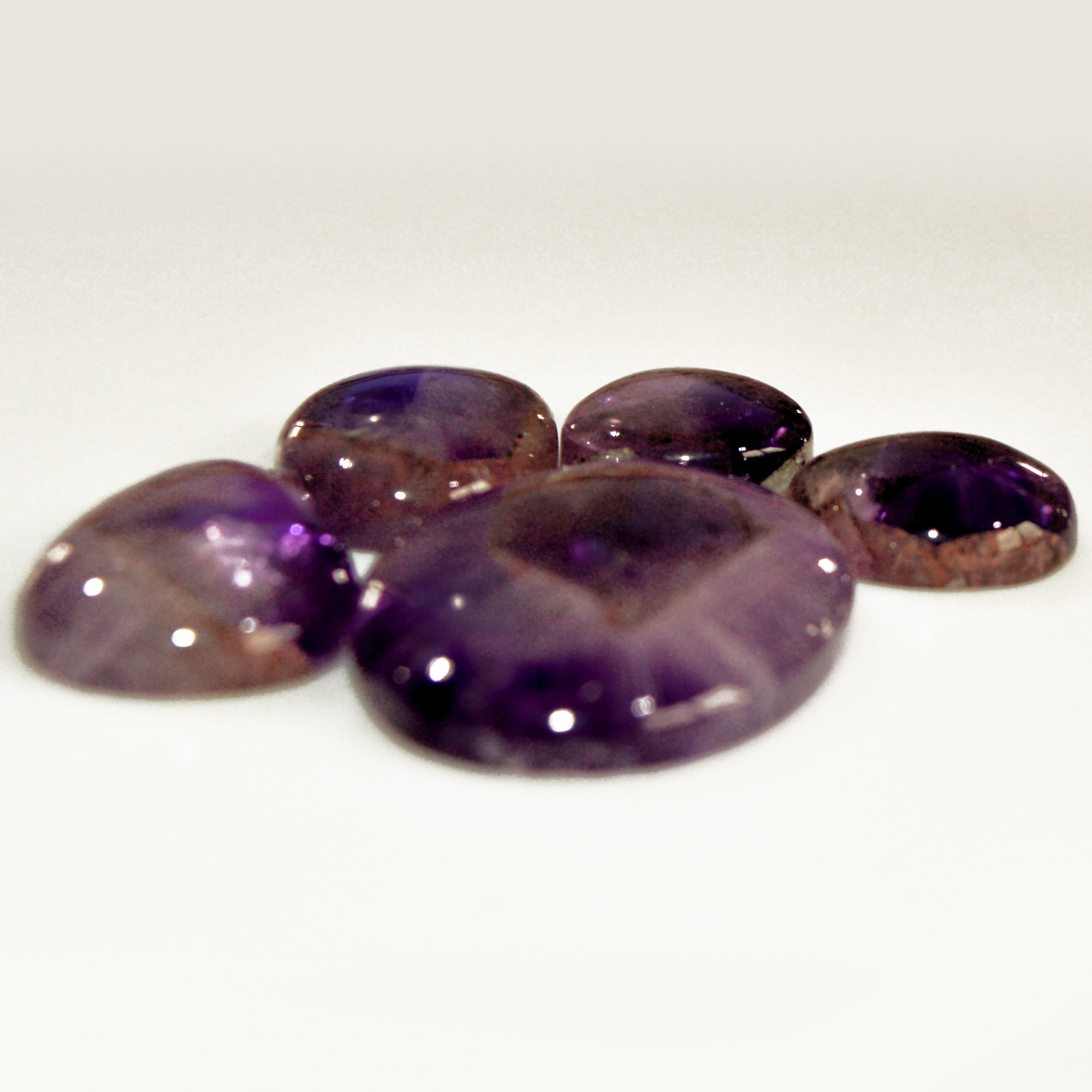 5 Pcs 110 Cts Natural Purple Amethyst Cabochon Loose Mixed Shapes Gemstone Lot For Pendants Handmade Jewelry Supplies 32x22 15x15mm 15700