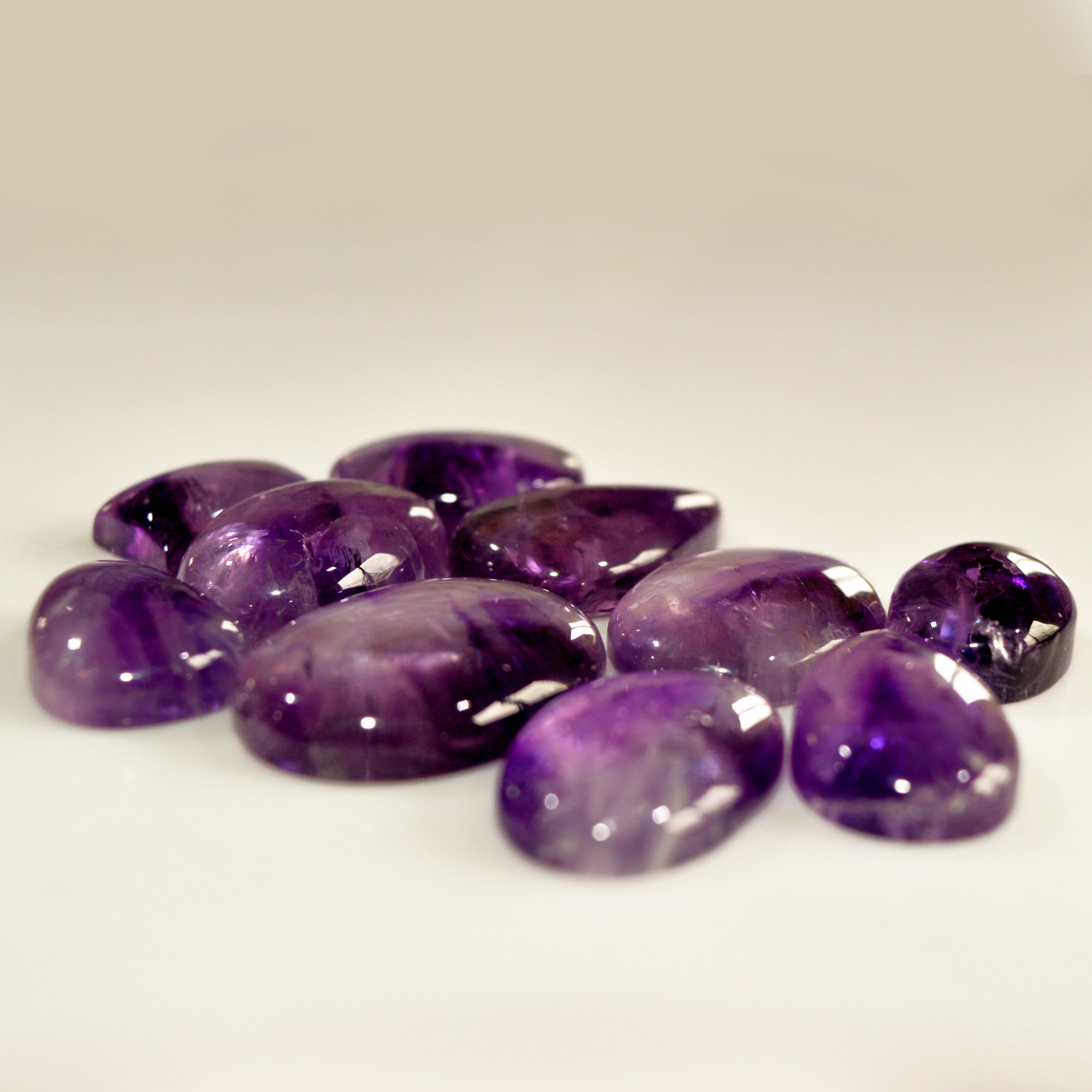 10 Pcs 172 Cts Natural Purple Amethyst Cabochon Loose Mixed Shapes Gemstone Lot For Pendants Handmade Jewelry Supplies 25x17 14x9mm 15701