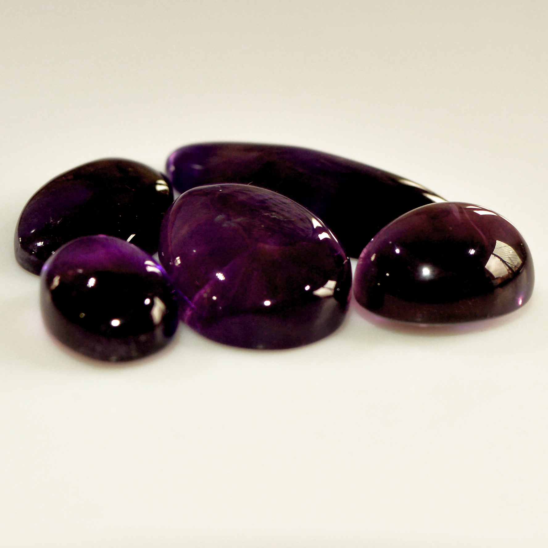 5 Pcs 75 Cts Natural Purple Amethyst Cabochon Loose Mixed Shapes Gemstone Lot For Pendants Handmade Jewelry Supplies 30x11 14x9mm 15703R-15703