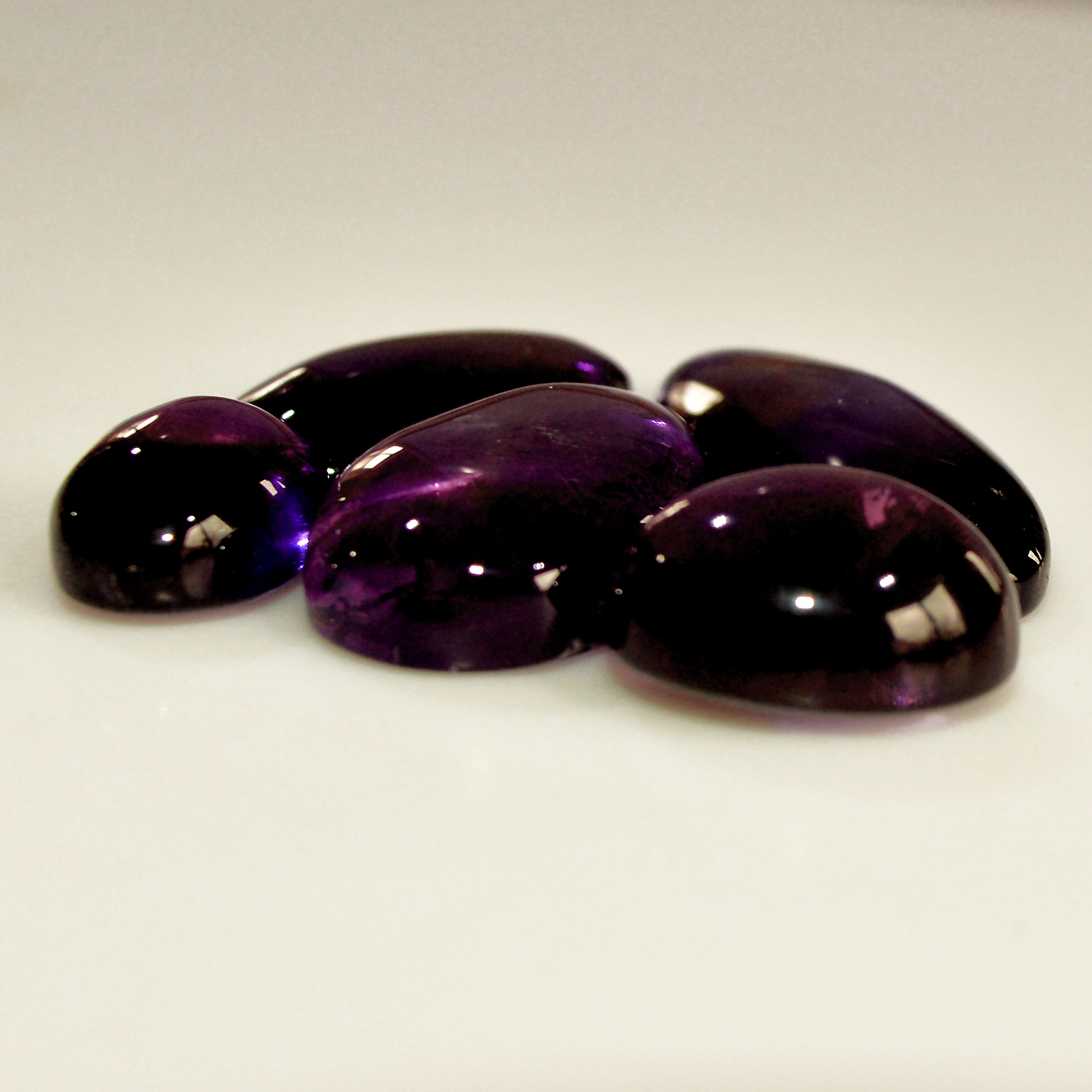 5 Pcs 75 Cts Natural Purple Amethyst Cabochon Loose Mixed Shapes Gemstone Lot For Pendants Handmade Jewelry Supplies 30x11 14x9mm 15703R-15703