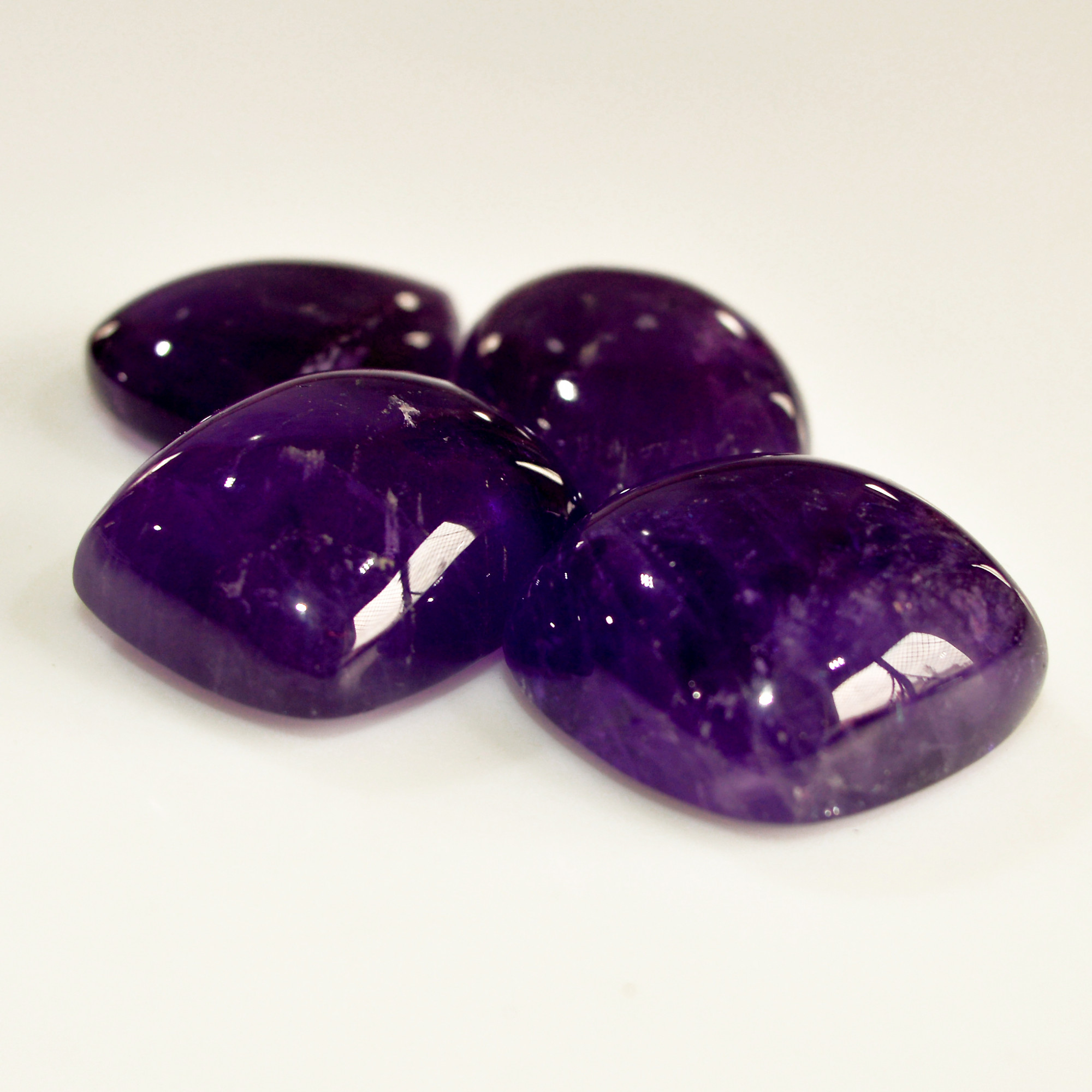 4 Pcs 170 Cts Natural Purple Amethyst Cabochon Loose Mixed Shapes Gemstone Lot For Pendants Handmade Jewelry Supplies 25x17 23x18mm 15704