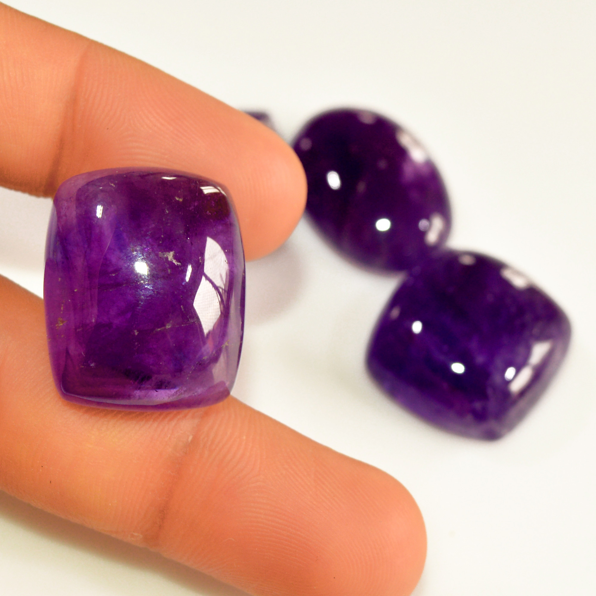 4 Pcs 170 Cts Natural Purple Amethyst Cabochon Loose Mixed Shapes Gemstone Lot For Pendants Handmade Jewelry Supplies 25x17 23x18mm 15704