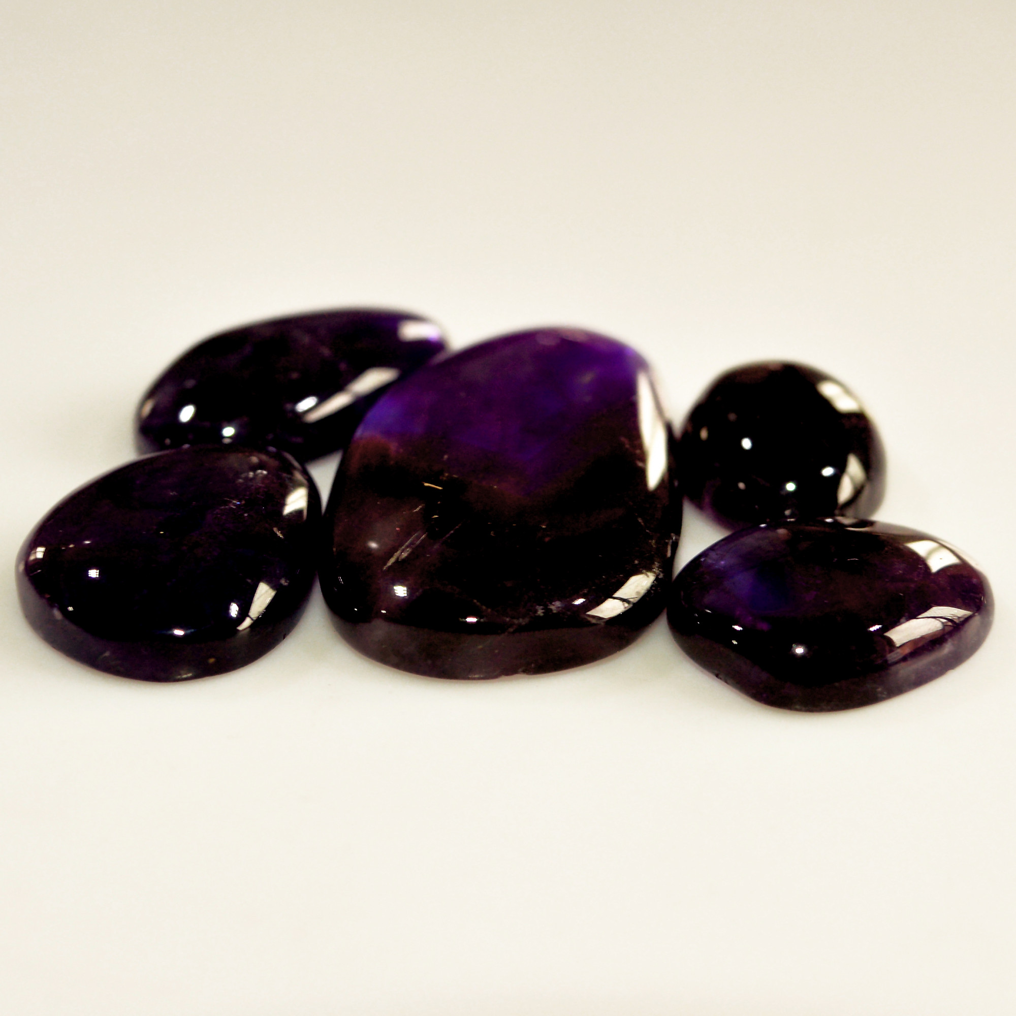 5 Pcs 127 Cts Natural Purple Amethyst Cabochon Loose Mixed Shapes Gemstone Lot For Pendants Handmade Jewelry Supplies 38x20 17x12mm 15705
