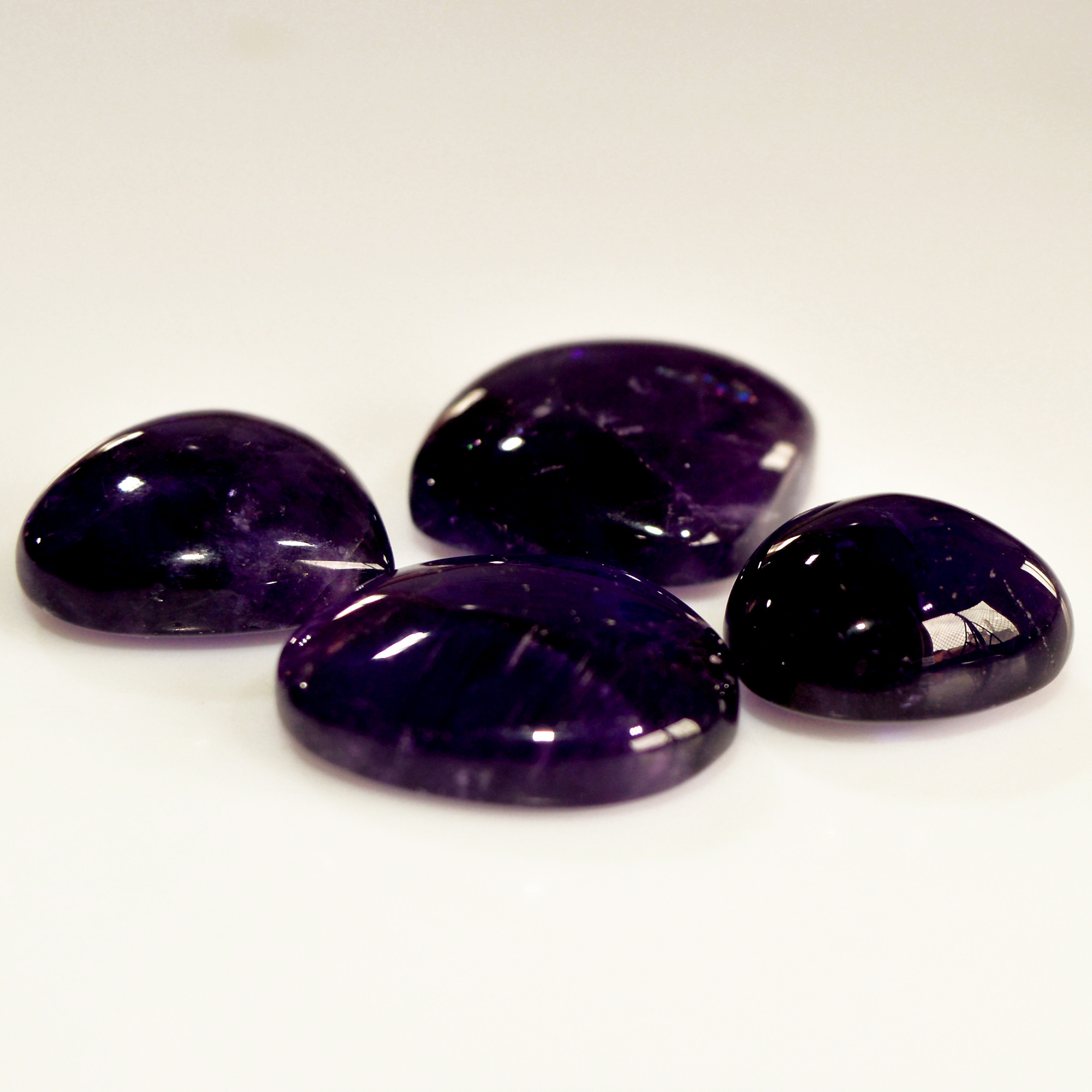 4 Pcs 109 Cts Natural Purple Amethyst Cabochon Loose Mixed Shapes Gemstone Lot For Pendants Handmade Jewelry Supplies 22x20 16x15mm 15706