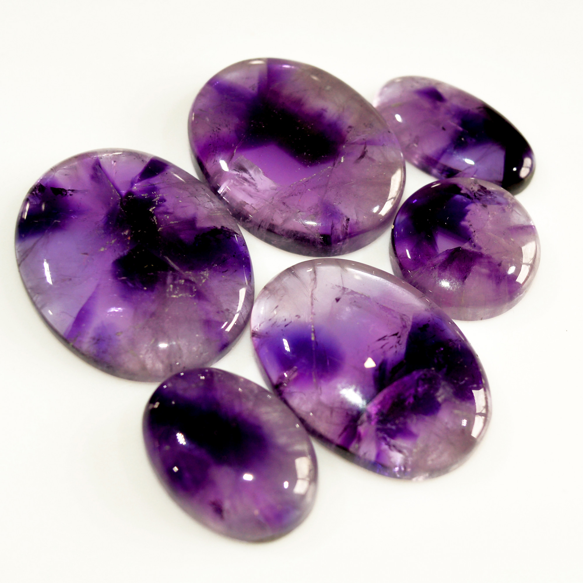 6 Pcs 197 Cts Natural Purple Amethyst Cabochon Loose Mixed Shapes Gemstone Lot For Pendants Handmade Jewelry Supplies 31x24 22x11mm 15707