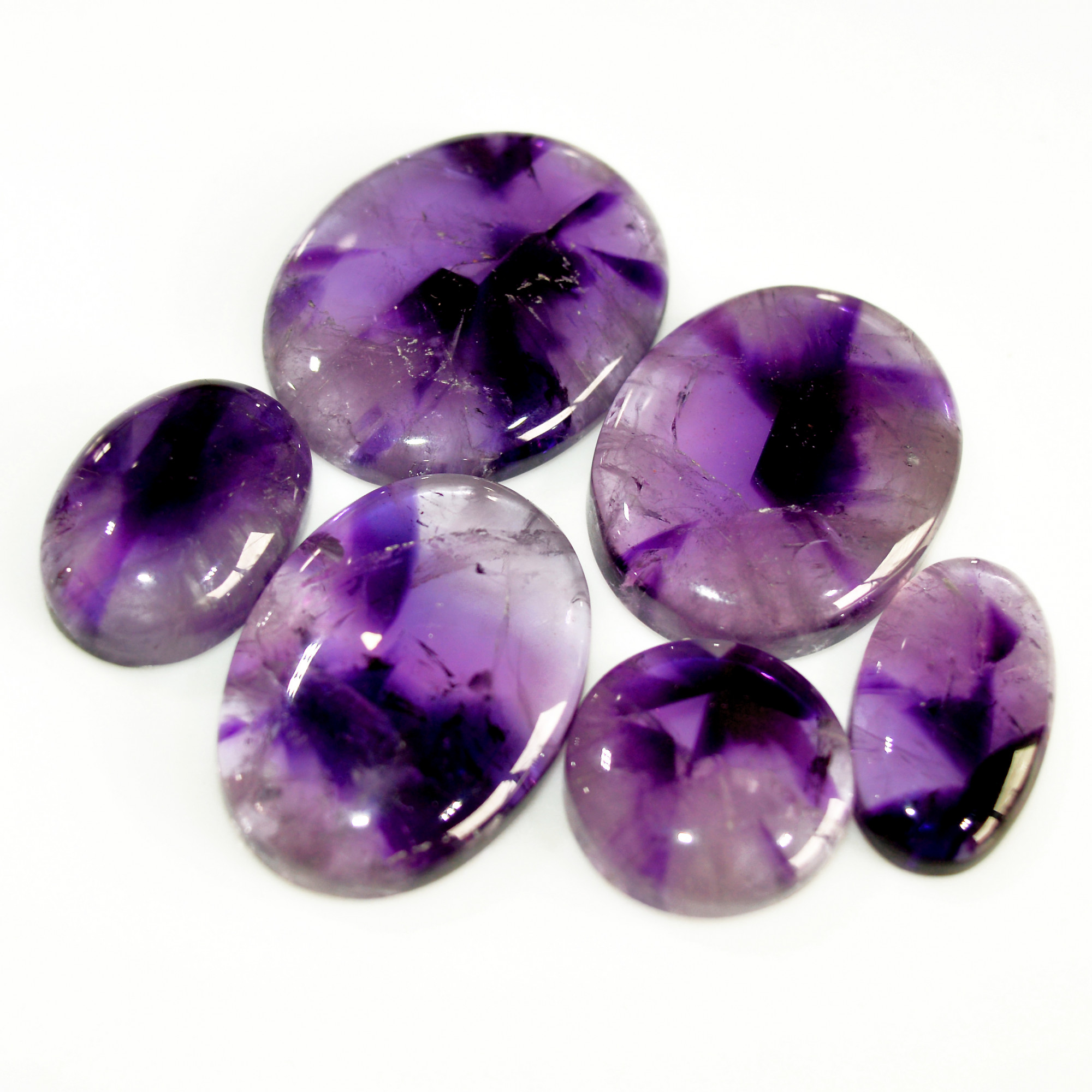 6 Pcs 197 Cts Natural Purple Amethyst Cabochon Loose Mixed Shapes Gemstone Lot For Pendants Handmade Jewelry Supplies 31x24 22x11mm 15707