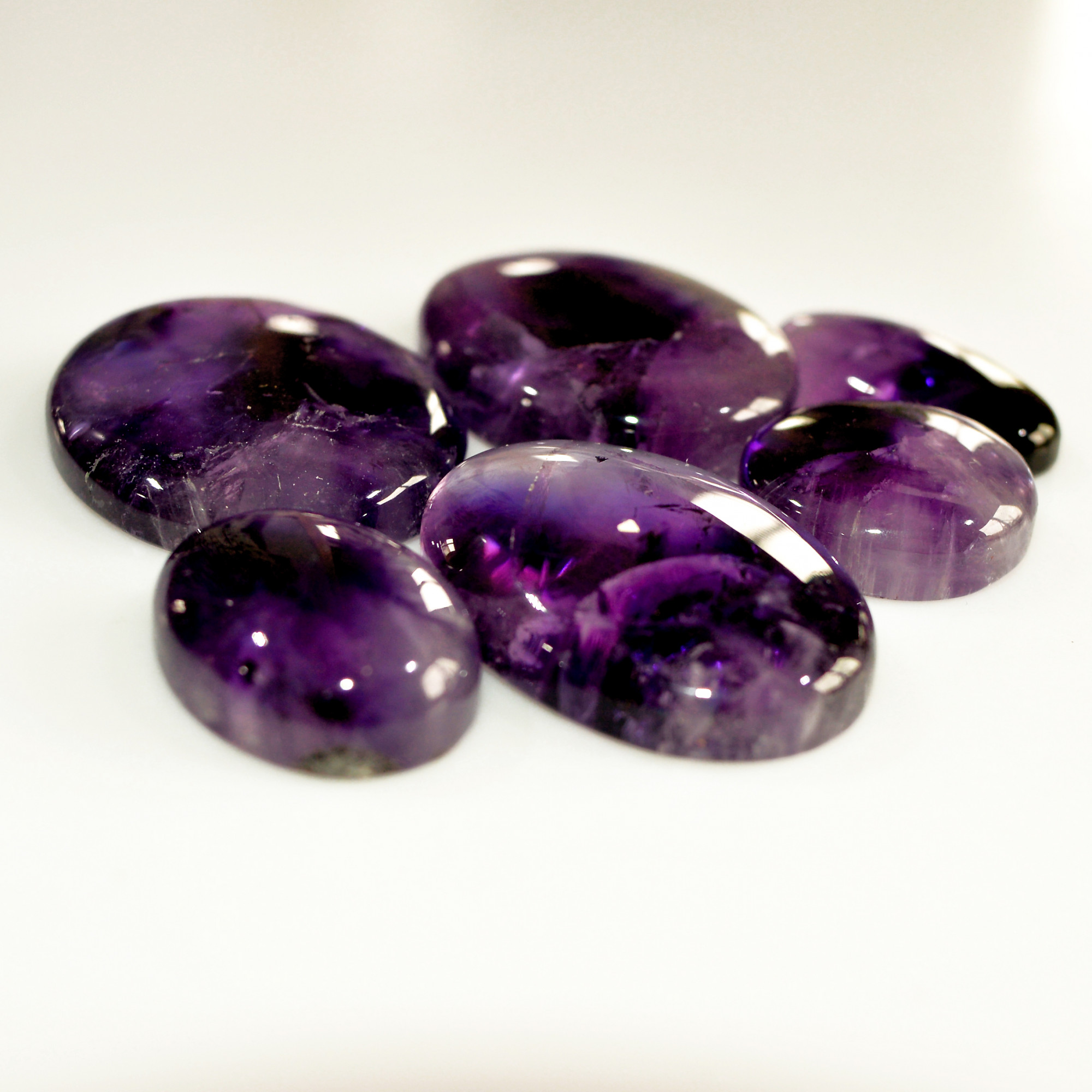 6 Pcs 197 Cts Natural Purple Amethyst Cabochon Loose Mixed Shapes Gemstone Lot For Pendants Handmade Jewelry Supplies 31x24 22x11mm 15707