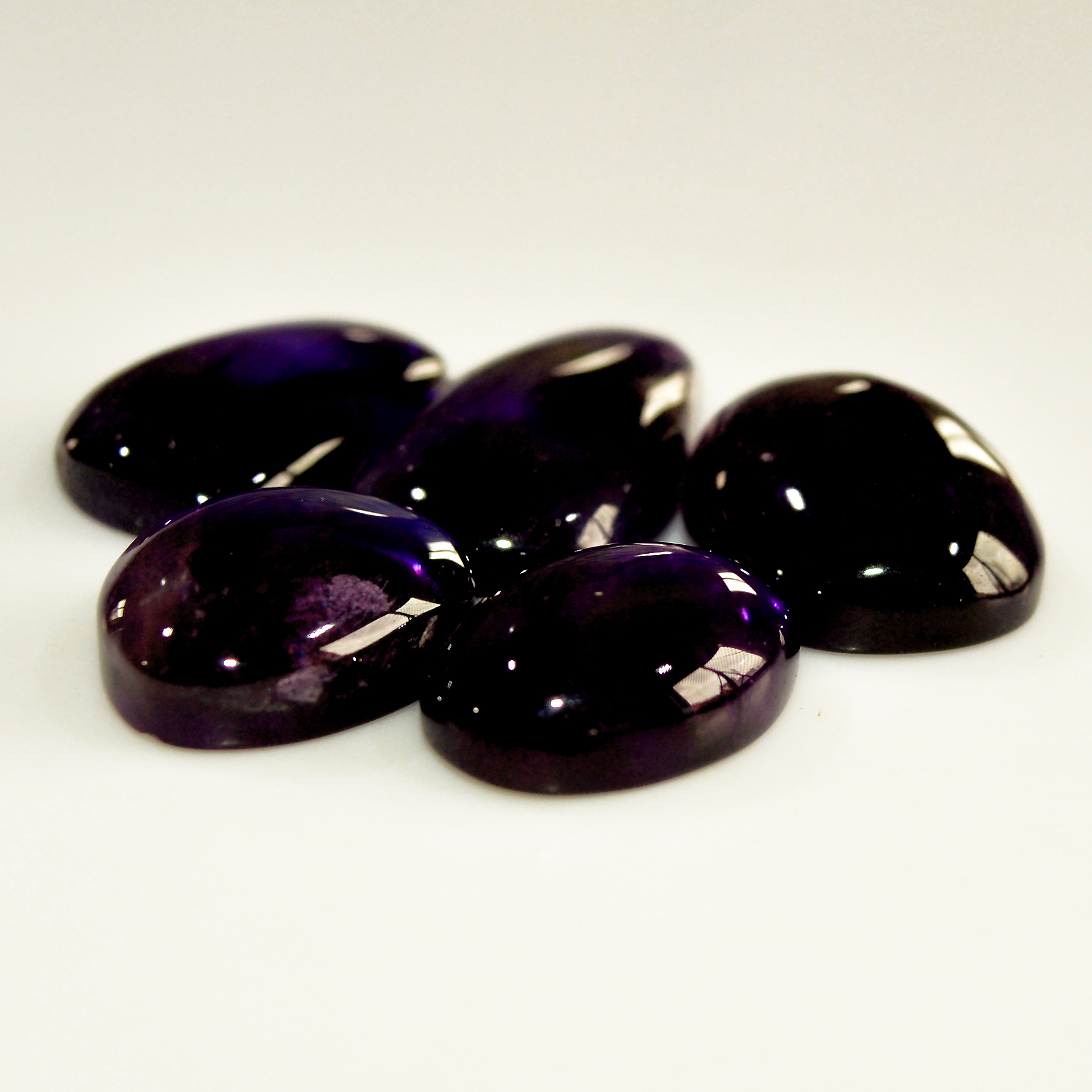 5 Pcs 82 Cts Natural Purple Amethyst Cabochon Loose Mixed Shapes Gemstone Lot For Pendants Handmade Jewelry Supplies 25x12 16x10mm R-15709