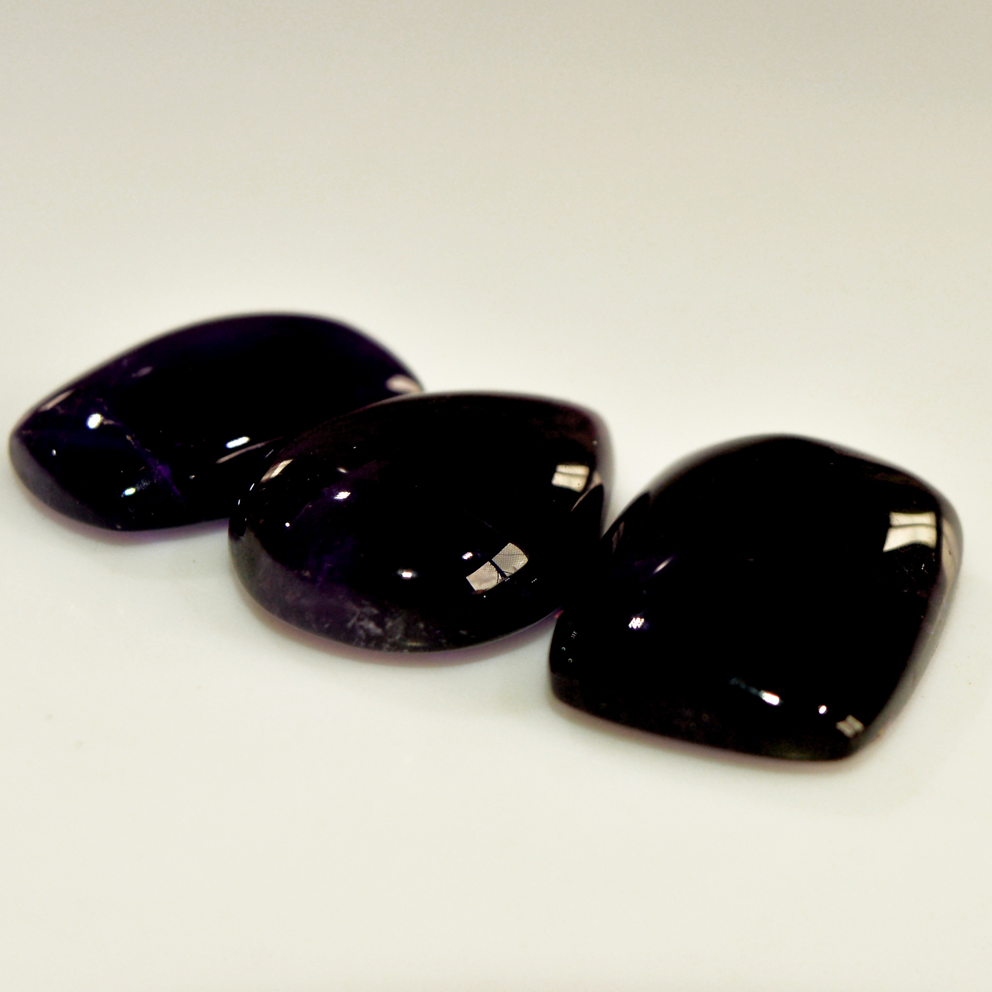 3 Pcs 78 Cts Natural Purple Amethyst Cabochon Loose Mixed Shapes Gemstone Lot For Pendants Handmade Jewelry Supplies 24x15 20x12mm R-15710