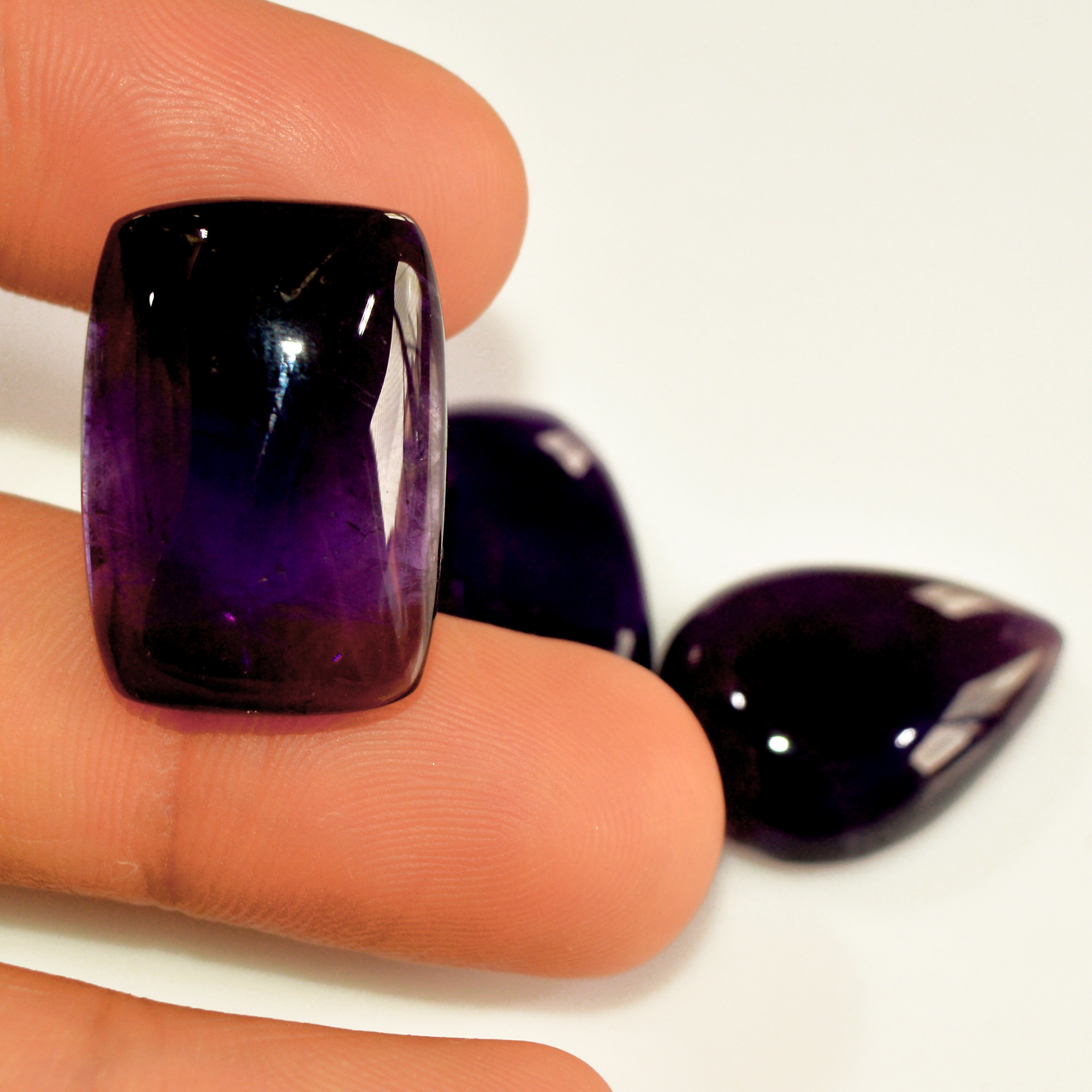 3 Pcs 78 Cts Natural Purple Amethyst Cabochon Loose Mixed Shapes Gemstone Lot For Pendants Handmade Jewelry Supplies 24x15 20x12mm 15710