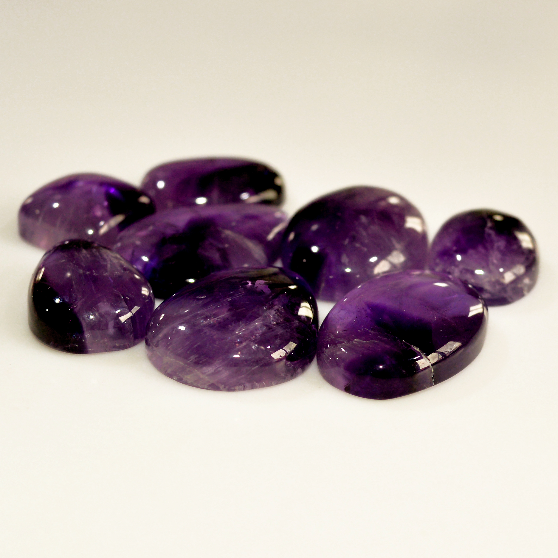 8 Pcs 130 Cts Natural Purple Amethyst Cabochon Loose Mixed Shapes Gemstone Lot For Pendants Handmade Jewelry Supplies 24x15 13x13mm 15711