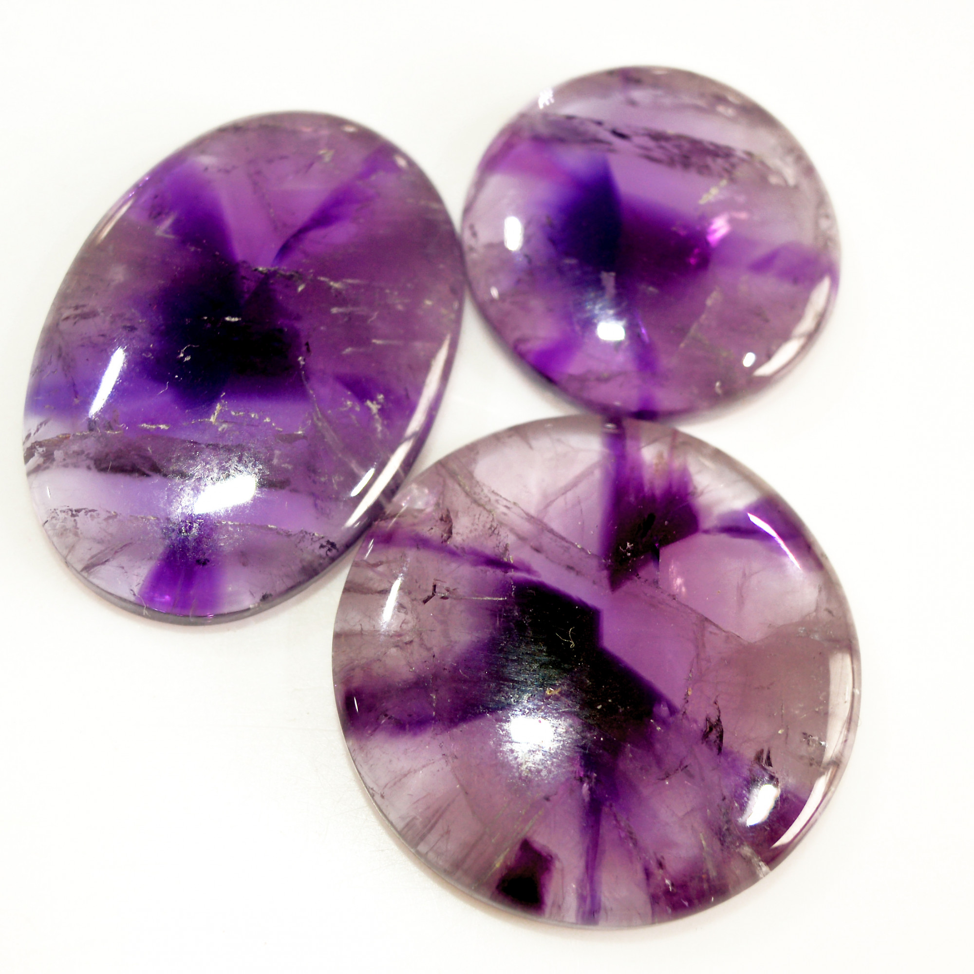 3 Pcs 181 Cts Natural Purple Amethyst Cabochon Loose Mixed Shapes Gemstone Lot For Pendants Handmade Jewelry Supplies 32x32 19x19mm 15712