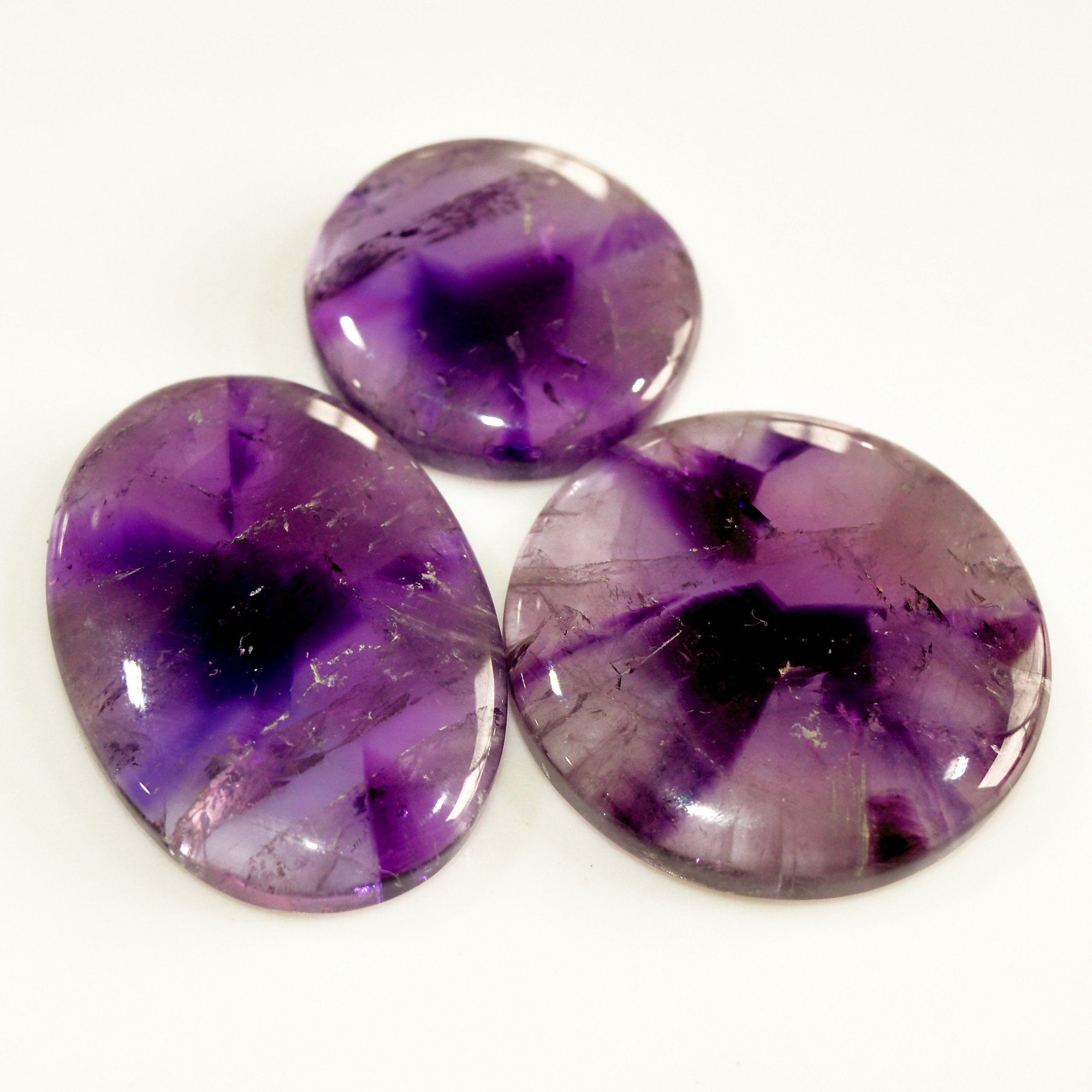 3 Pcs 181 Cts Natural Purple Amethyst Cabochon Loose Mixed Shapes Gemstone Lot For Pendants Handmade Jewelry Supplies 32x32 19x19mm 15712