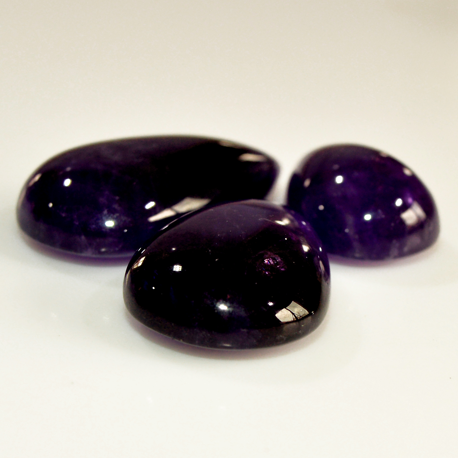 3 Pcs 126 Cts Natural Purple Amethyst Cabochon Loose Mixed Shapes Gemstone Lot For Pendants Handmade Jewelry Supplies 34x20 24x15mm 15713