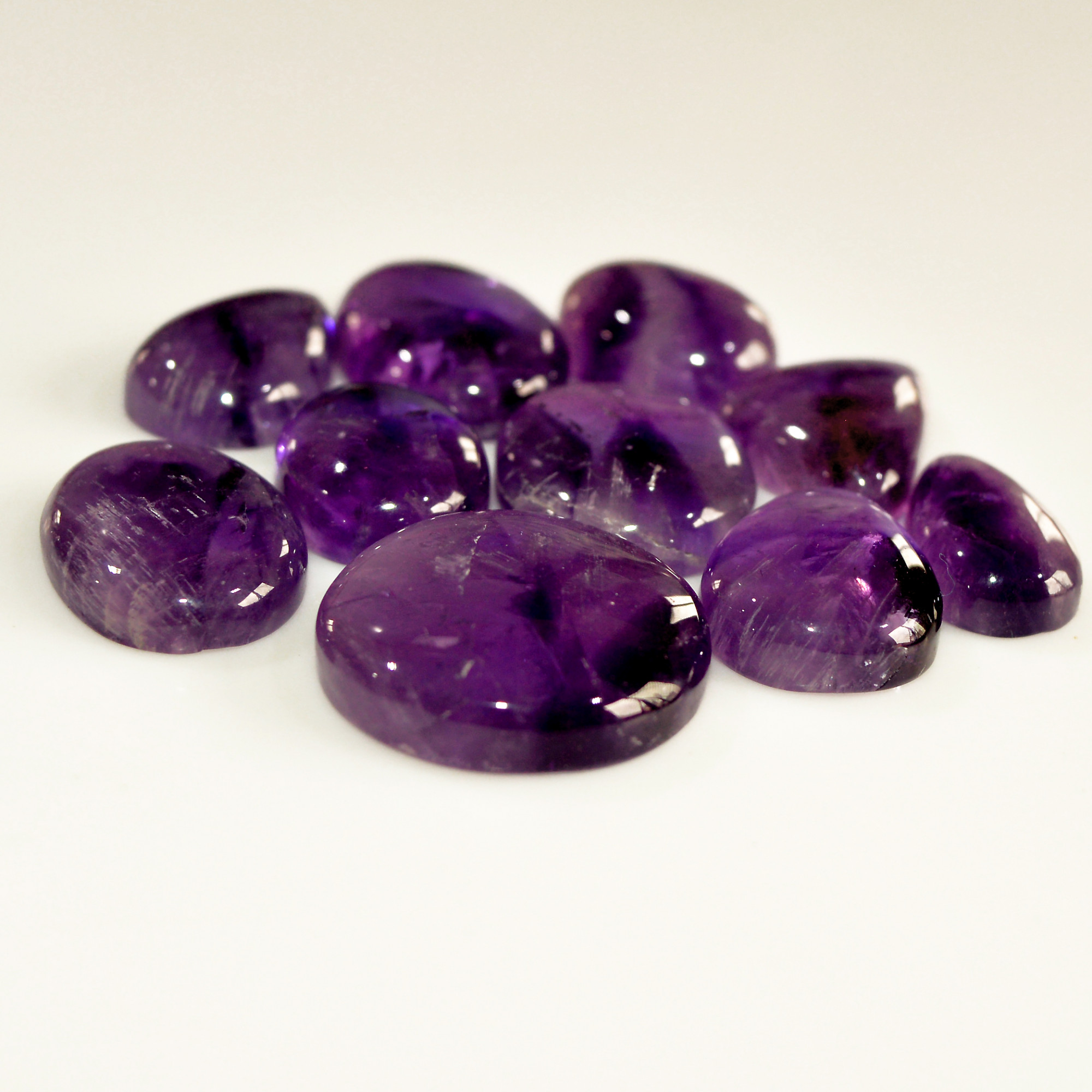 10 Pcs 160 Cts Natural Purple Amethyst Cabochon Loose Mixed Shapes Gemstone Lot For Pendants Handmade Jewelry Supplies 20x20 16x12mm 15714