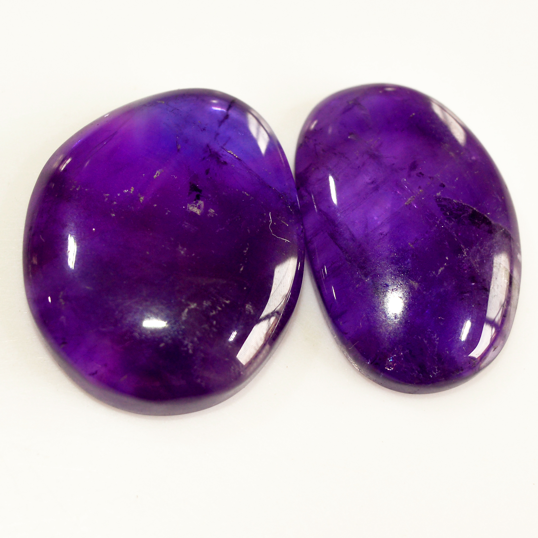 2 Pcs 88 Cts Natural Purple Amethyst Cabochon Loose Mixed Shapes Gemstone Lot For Pendants Handmade Jewelry Supplies 30x23 29x19mm 15715