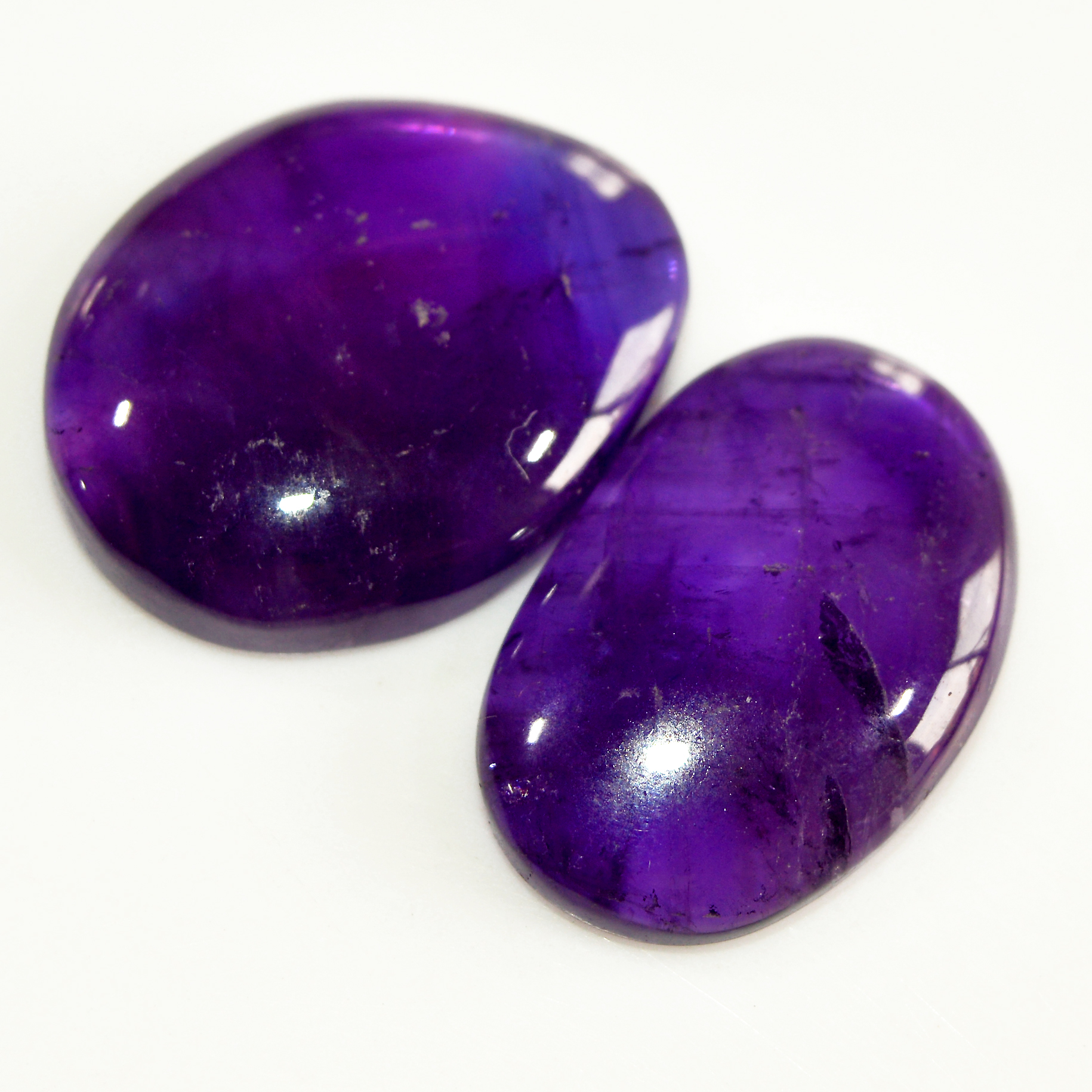 2 Pcs 88 Cts Natural Purple Amethyst Cabochon Loose Mixed Shapes Gemstone Lot For Pendants Handmade Jewelry Supplies 30x23 29x19mm 15715