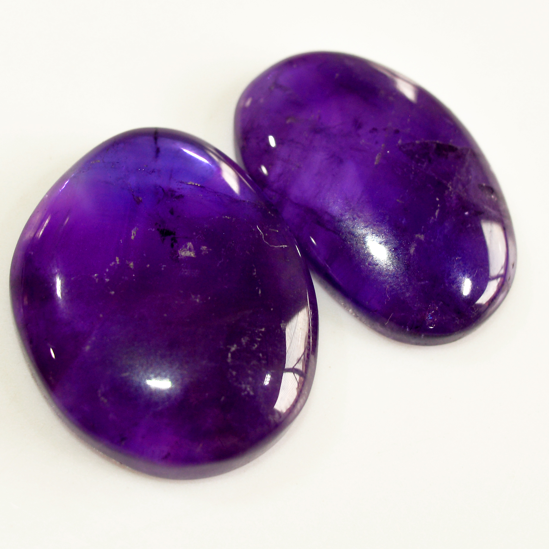 2 Pcs 88 Cts Natural Purple Amethyst Cabochon Loose Mixed Shapes Gemstone Lot For Pendants Handmade Jewelry Supplies 30x23 29x19mm 15715