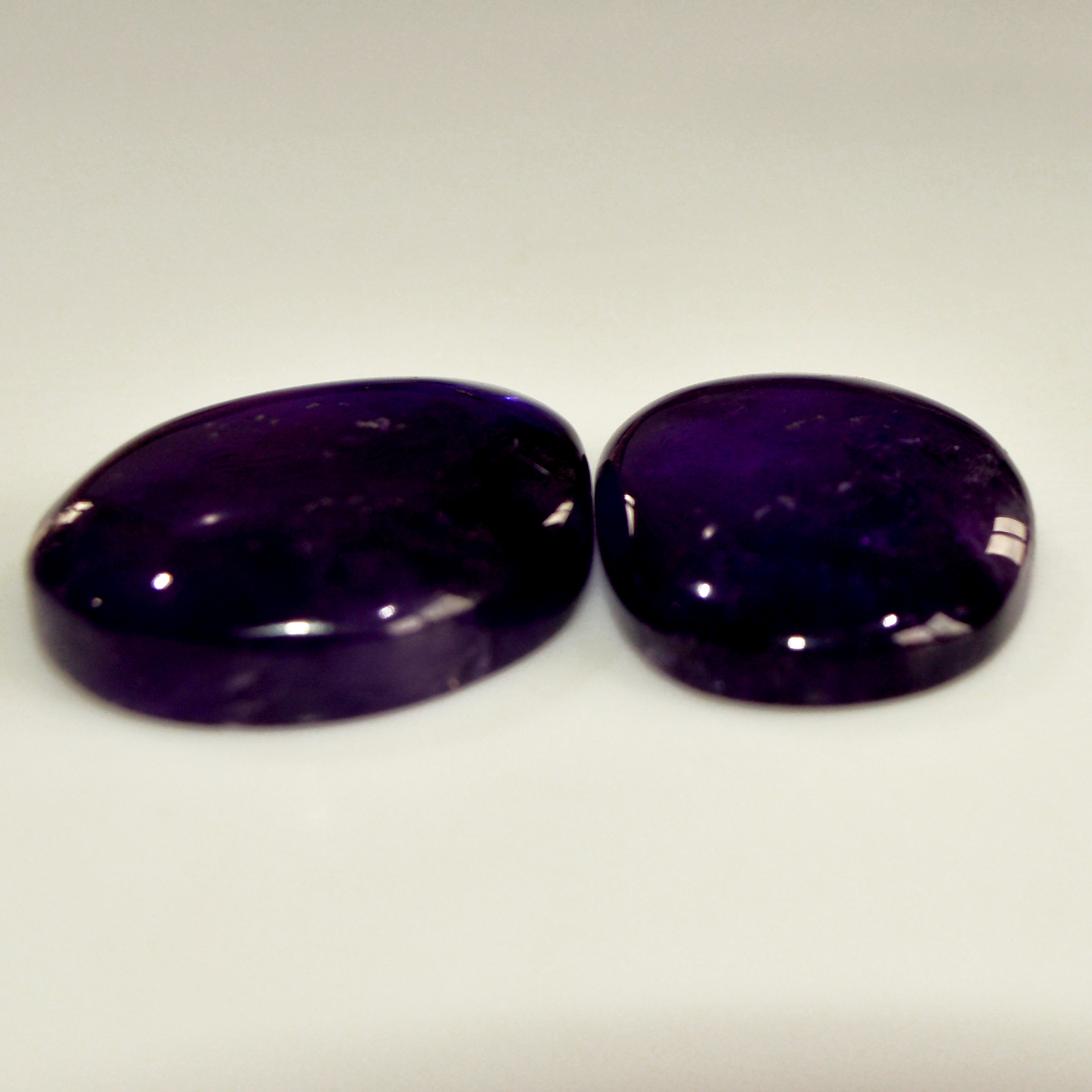 2 Pcs 88 Cts Natural Purple Amethyst Cabochon Loose Mixed Shapes Gemstone Lot For Pendants Handmade Jewelry Supplies 30x23 29x19mm 15715