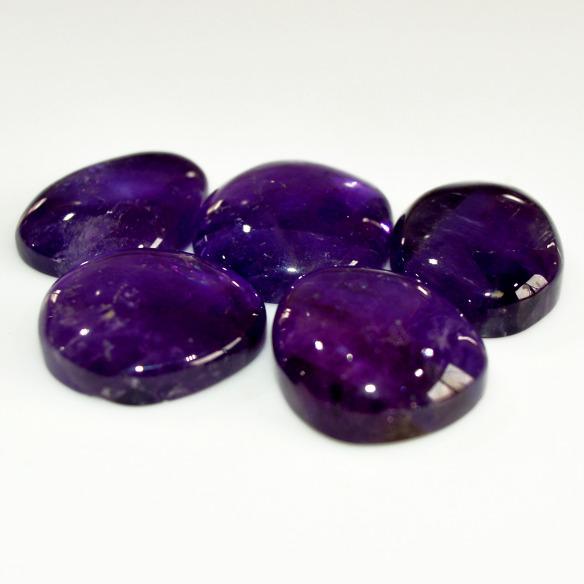 5 Pcs 86 Cts Natural Purple Amethyst Cabochon Loose Mixed Shapes Gemstone Lot For Pendants Handmade Jewelry Supplies 19x13 16x16mm 15716