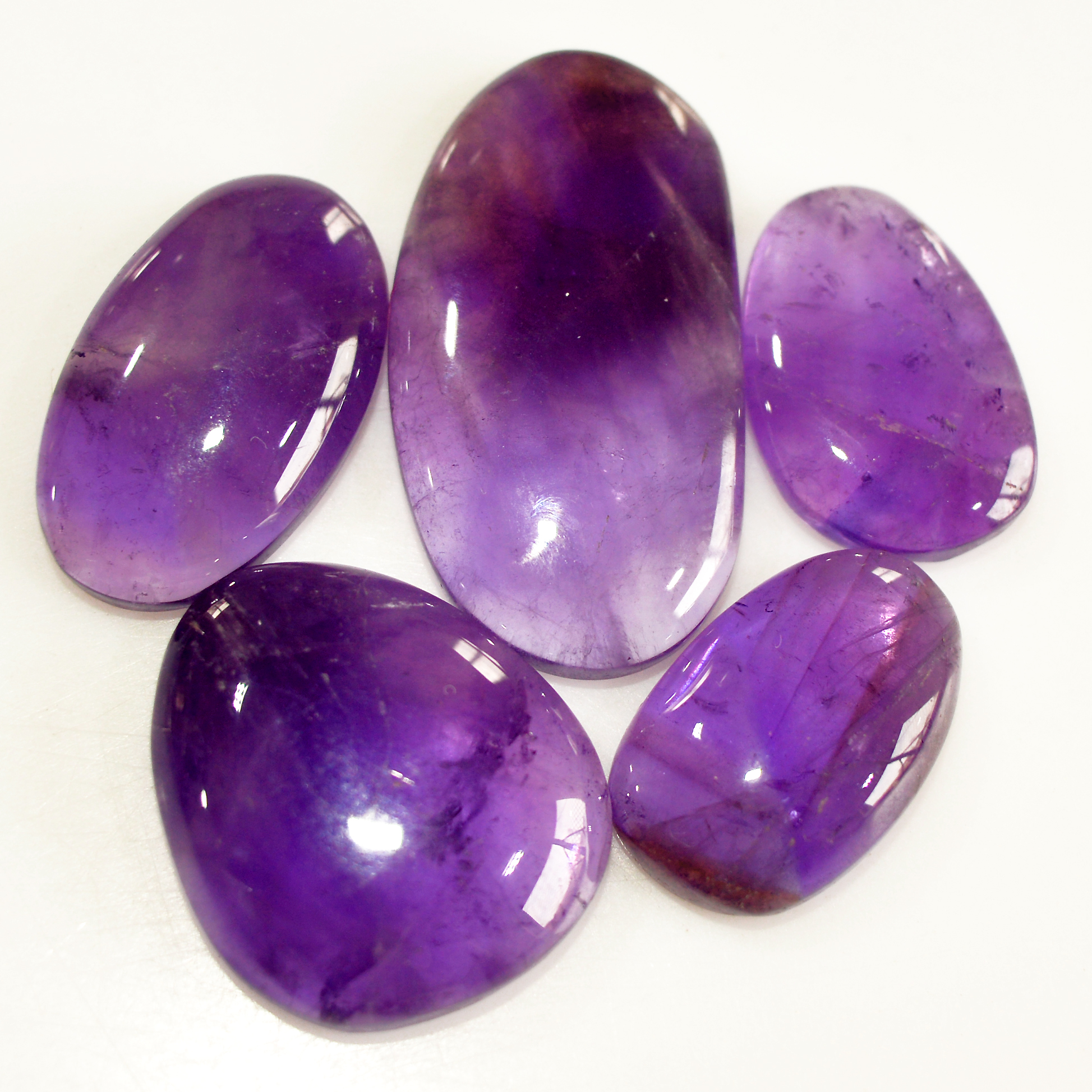 5 Pcs 78 Cts Natural Purple Amethyst Cabochon Loose Mixed Shapes Gemstone Lot For Pendants Handmade Jewelry Supplies 29x14 16x10mm 15717