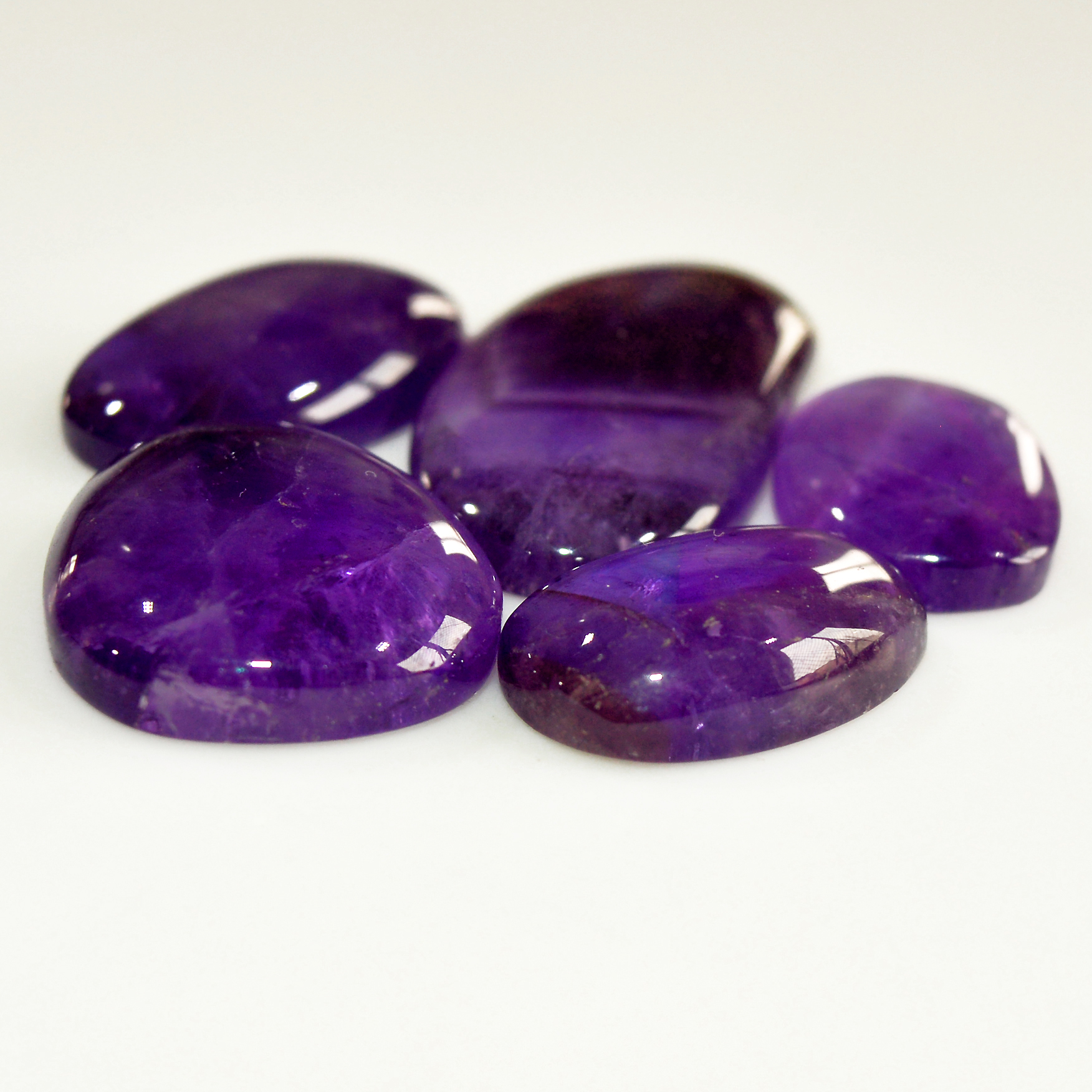 5 Pcs 78 Cts Natural Purple Amethyst Cabochon Loose Mixed Shapes Gemstone Lot For Pendants Handmade Jewelry Supplies 29x14 16x10mm 15717
