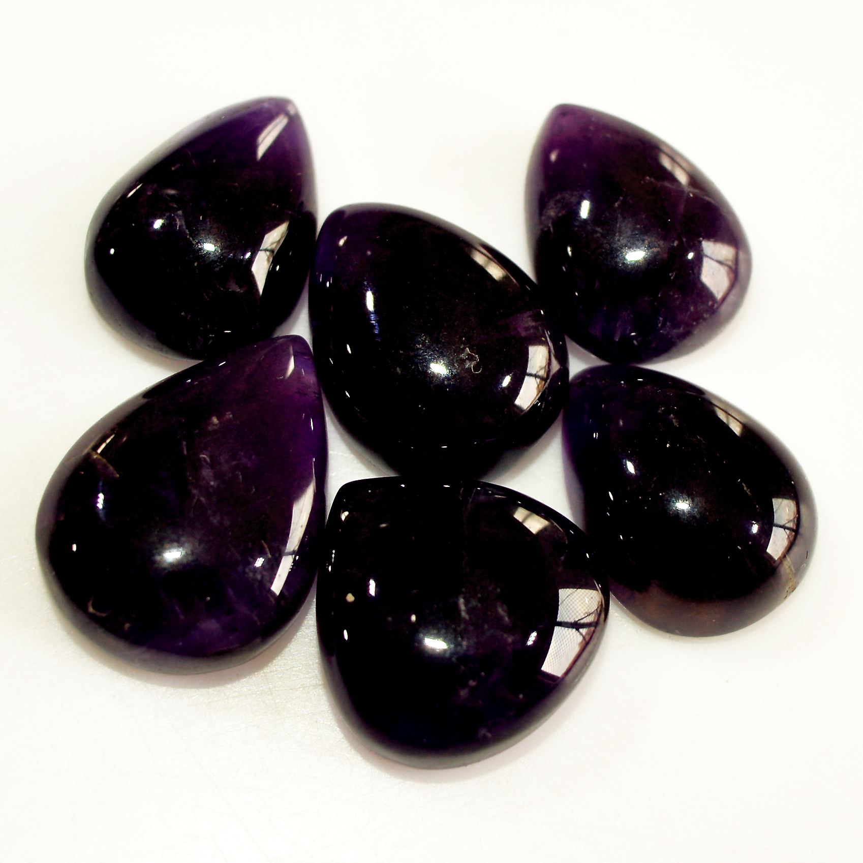 6 Pcs 59 Cts Natural Purple Amethyst Cabochon Loose Semi Precious Wholesale Lot Jewelry Making Wire Wrapping Pendant 17x12 13x10mm 15718