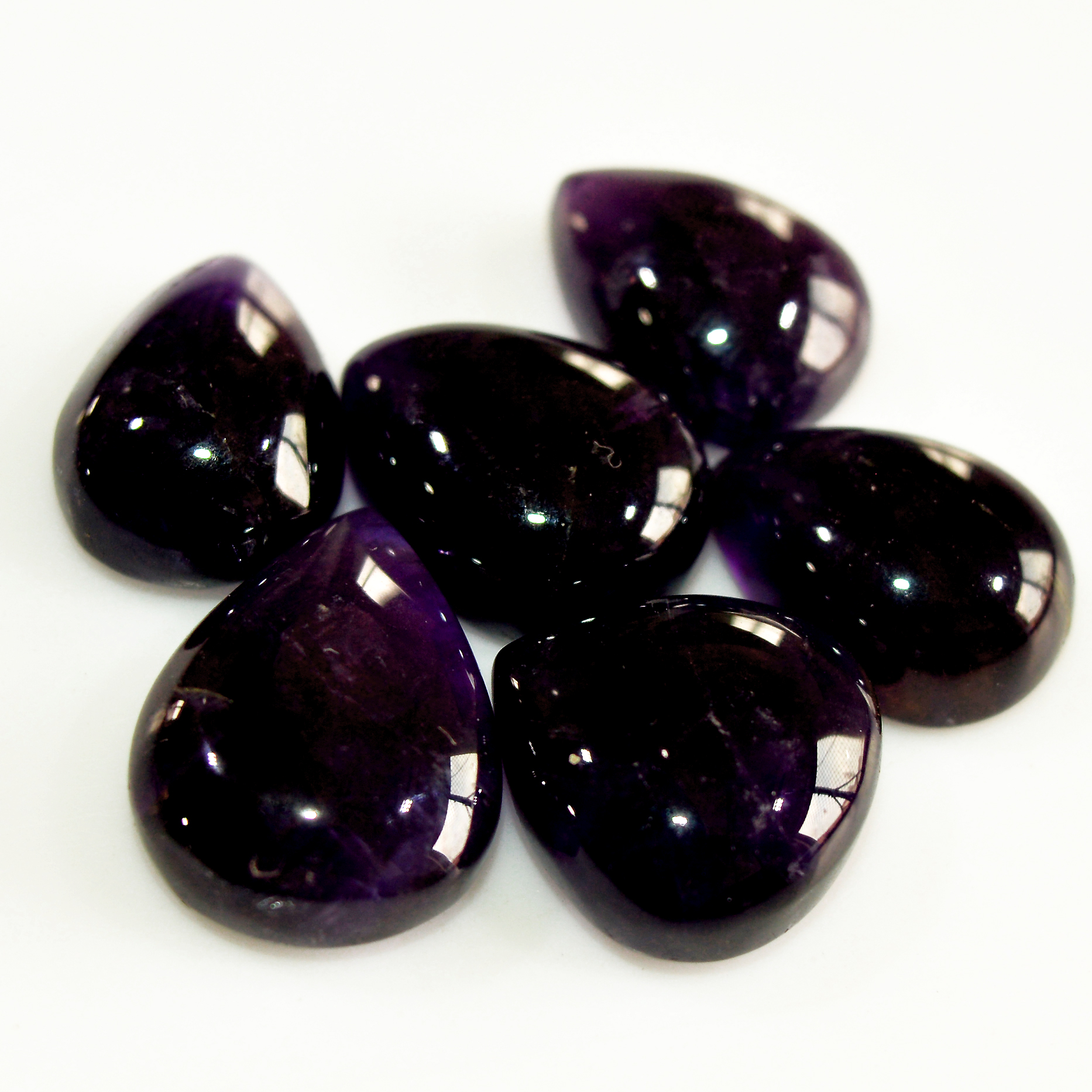 6 Pcs 59 Cts Natural Purple Amethyst Cabochon Loose Semi Precious Wholesale Lot Jewelry Making Wire Wrapping Pendant 17x12 13x10mm 15718