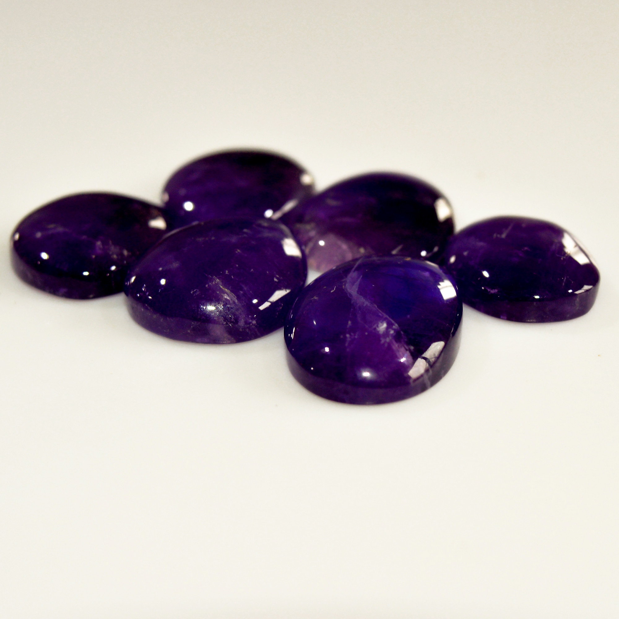 6 Pcs 154 Cts Natural Purple Amethyst Cabochon Loose Semi Precious Wholesale Lot Jewelry Making Wire Wrapping Pendant 22x15 18x14mm 15720