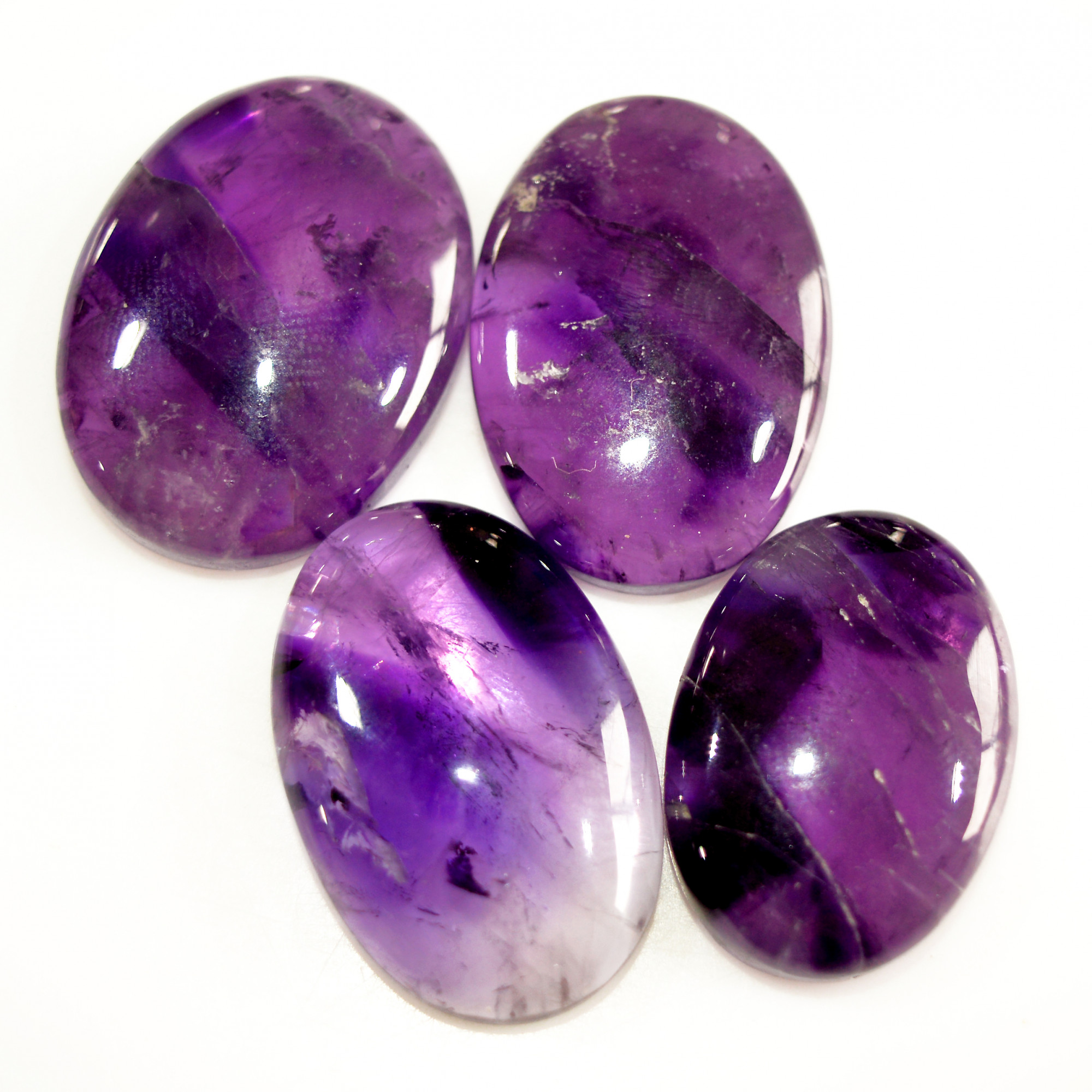 4 Pcs 162 Cts Natural Purple Amethyst Cabochon Loose Semi Precious Wholesale Lot Jewelry Making Wire Wrapping Pendant 30x21 25x18mm 15722