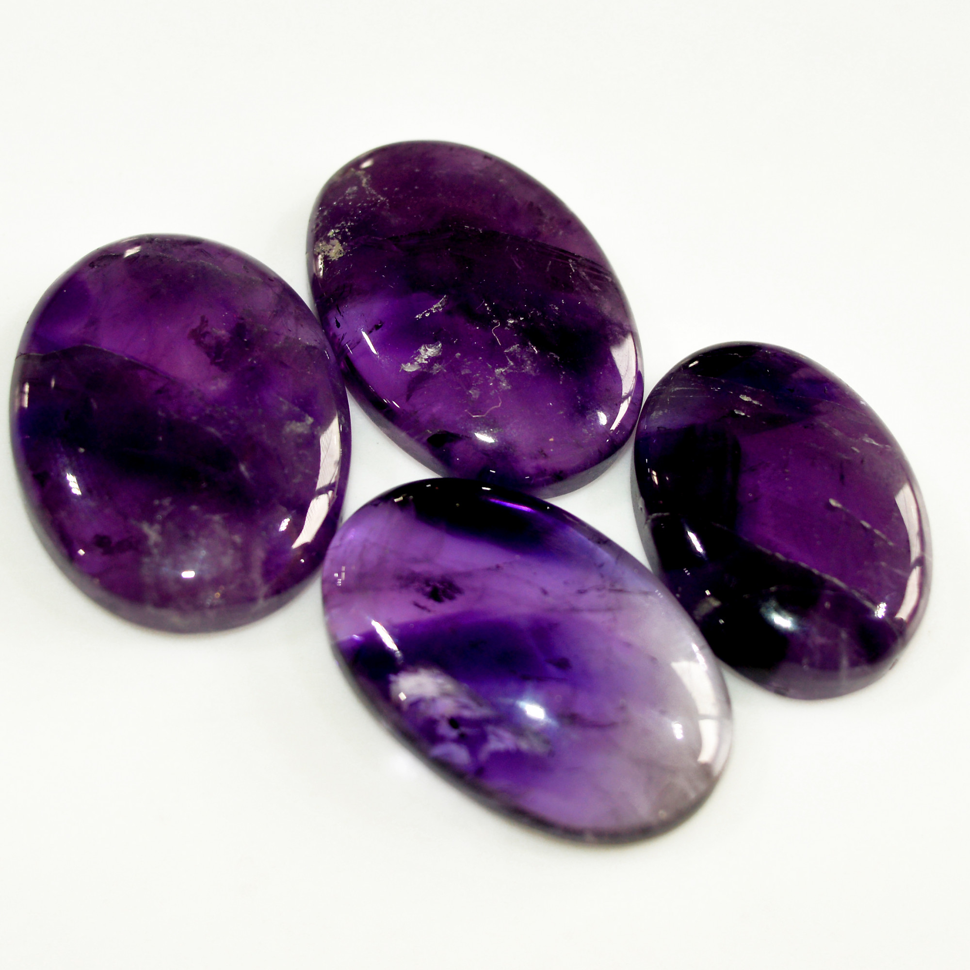 4 Pcs 162 Cts Natural Purple Amethyst Cabochon Loose Semi Precious Wholesale Lot Jewelry Making Wire Wrapping Pendant 30x21 25x18mm 15722