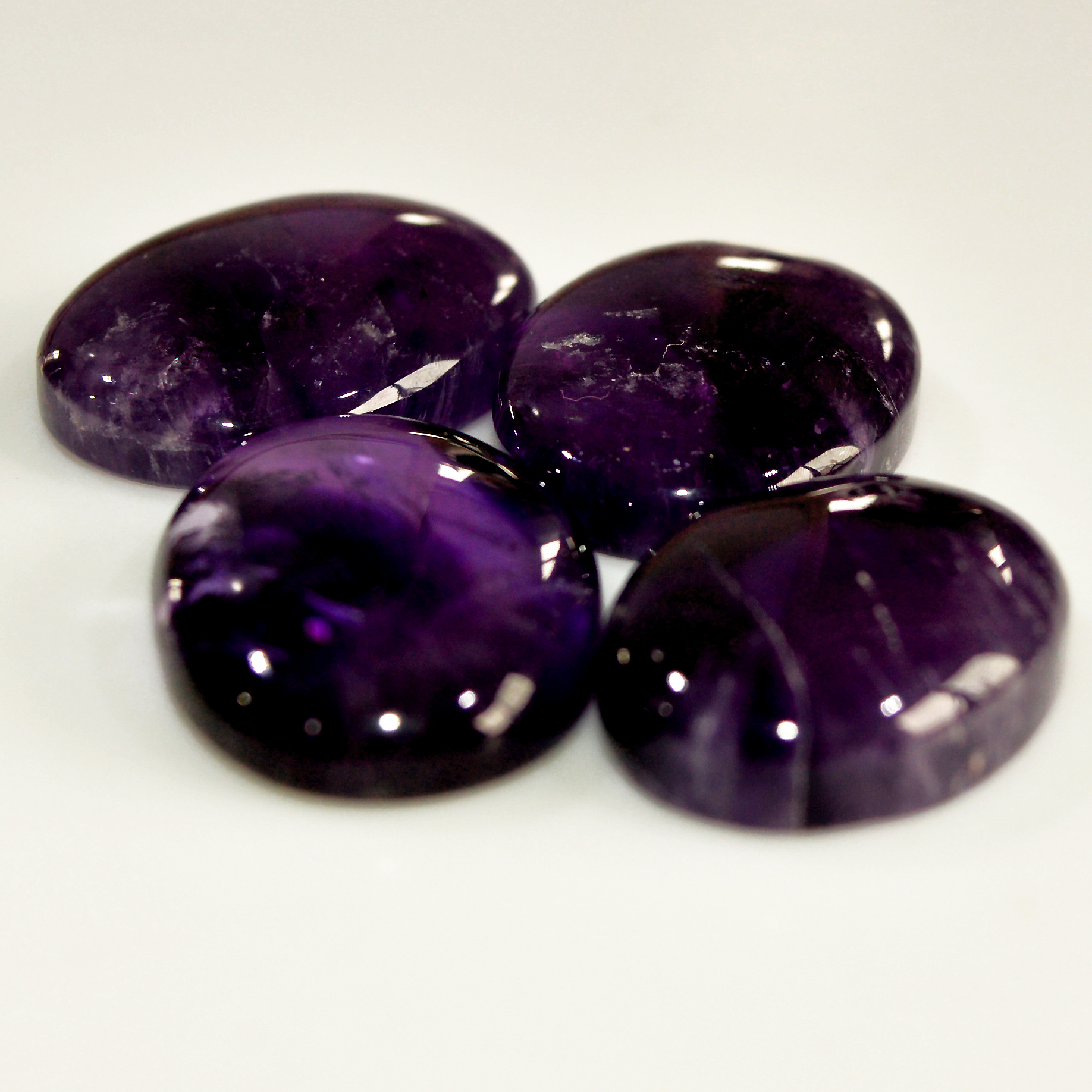 4 Pcs 162 Cts Natural Purple Amethyst Cabochon Loose Semi Precious Wholesale Lot Jewelry Making Wire Wrapping Pendant 30x21 25x18mm 15722