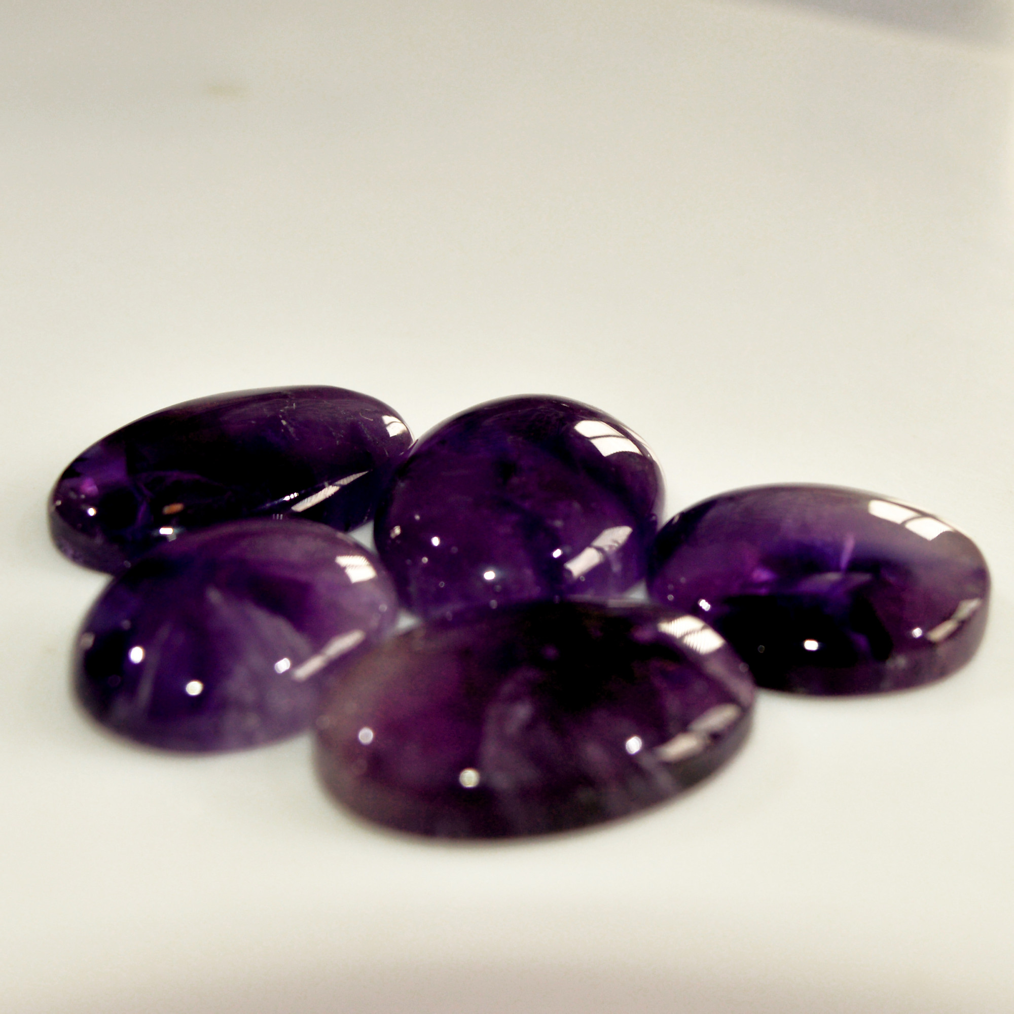 5 Pcs 129 Cts Natural Purple Amethyst Cabochon Loose Semi Precious Wholesale Lot Jewelry Making Wire Wrapping Pendant 25x15 20x15mm 15723