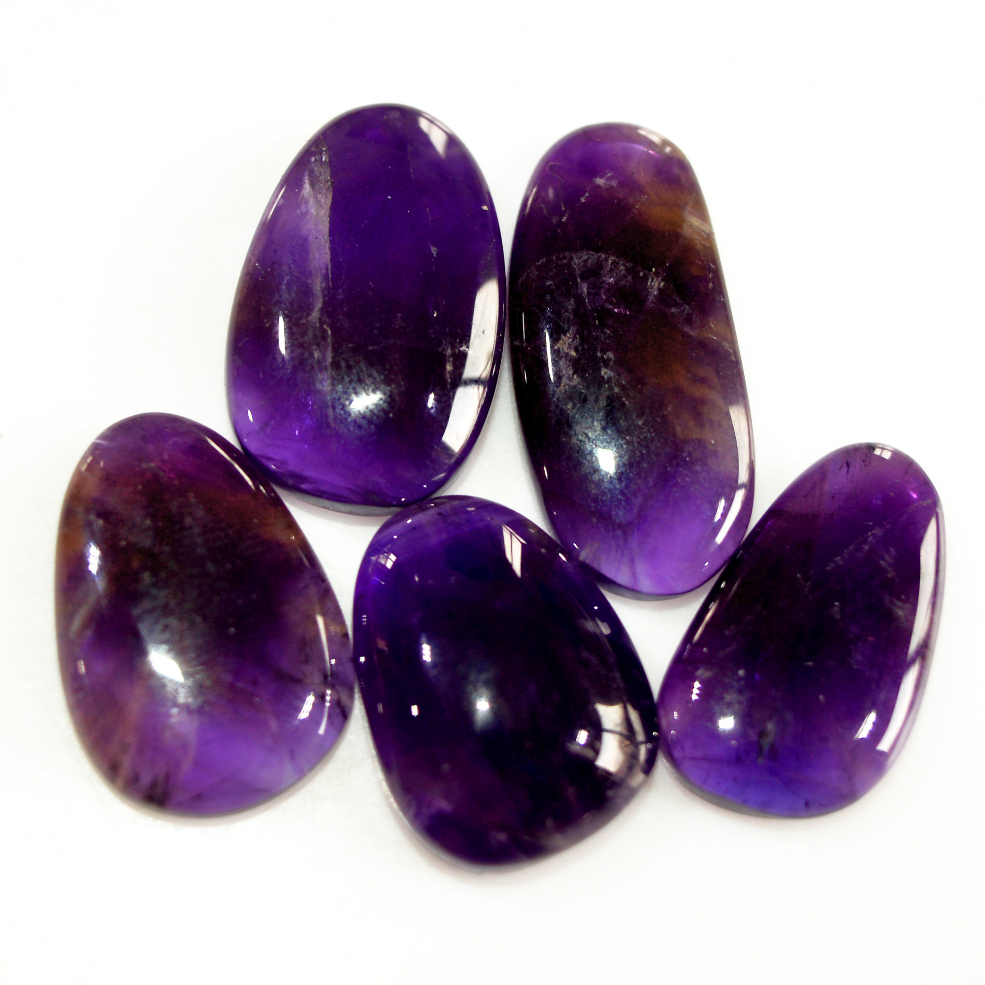 5 Pcs 78 Cts Natural Purple Amethyst Cabochon Loose Semi Precious Wholesale Lot Jewelry Making Wire Wrapping Pendant 26x10 19x14mm 15724